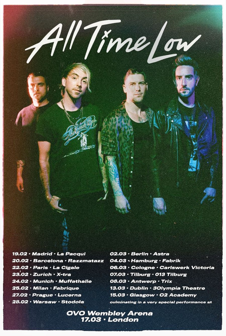 all time low tour dates uk