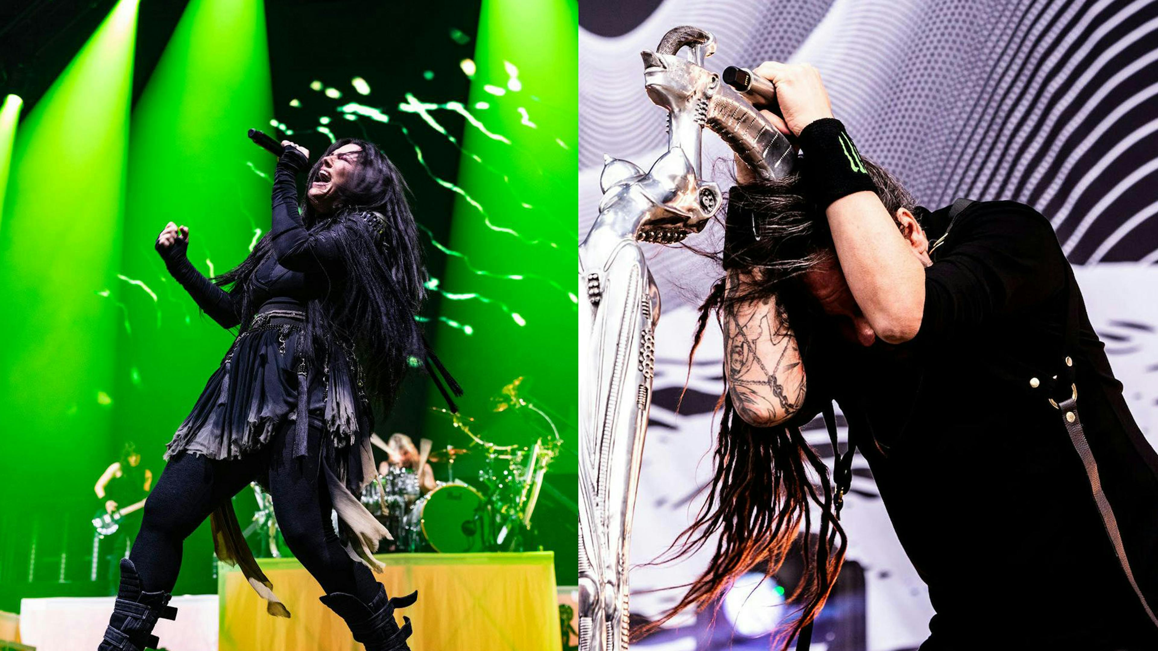 Evanescence’s Amy Lee joins Korn onstage to perform Freak On A Leash in LA