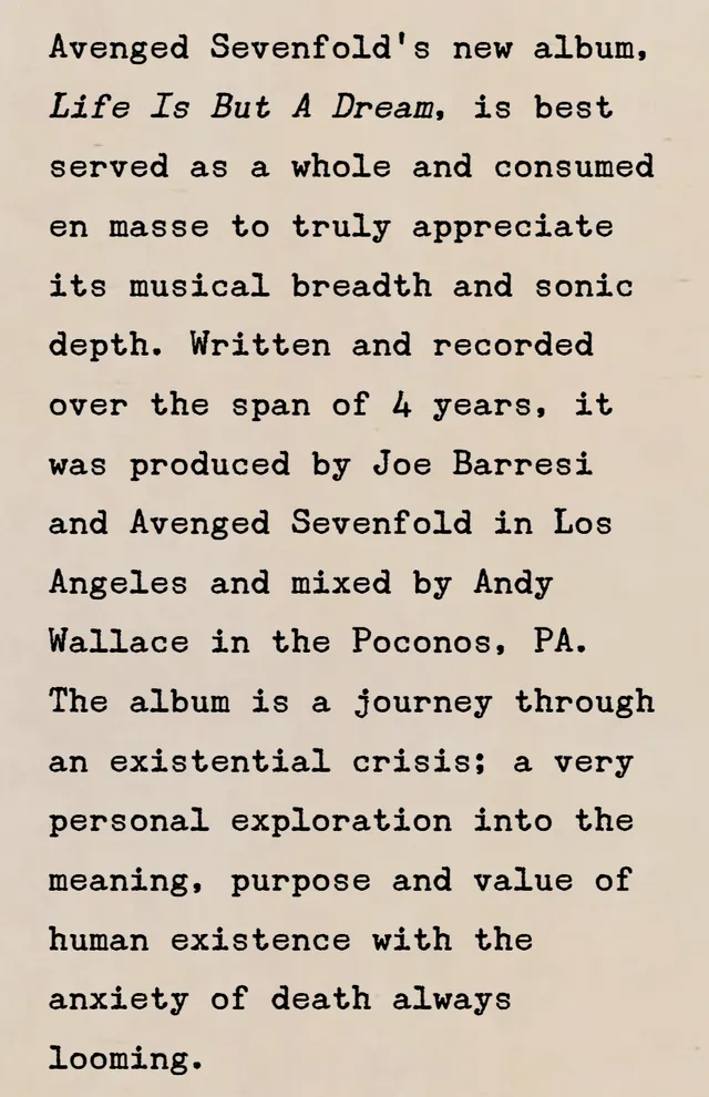Avenged Sevenfold’s new album is “best served as a whole… Kerrang!
