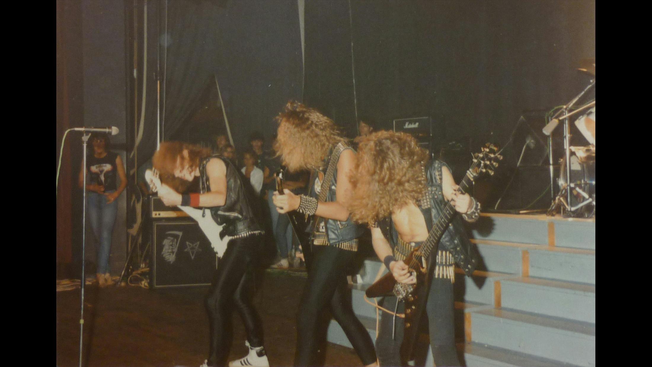 This is the last gig with our first drummer Tommy. The show was with Helloween in the city of Speyer in 1986. It was weird for us to know he would leave the band, but then we saw the Spinal Tap movie...