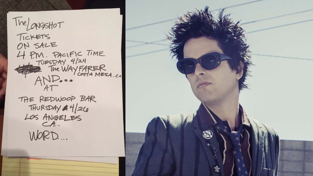 Billie Joe Armstrong's The Longshot Are Playing Two Shows