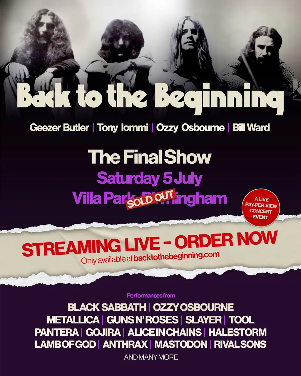 BLACK SABBATH Back to the Beginning公式パンフ Black Sabbath – Back To The Beginning – T P A