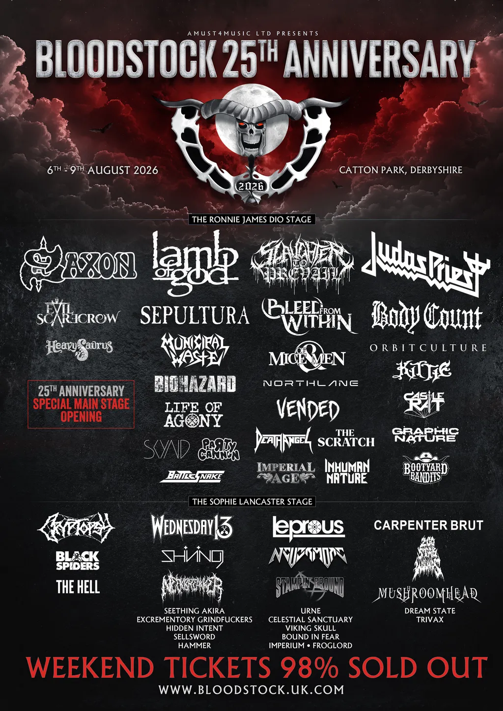 Bloodstock Festival 2026 poster updated