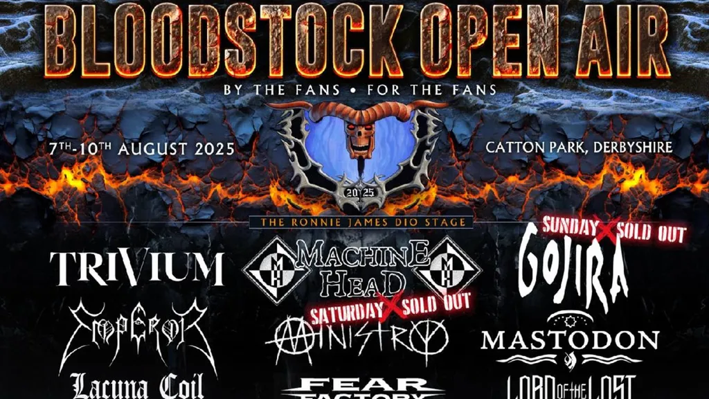 Bloodstock Open Air August 2025 line up poster updated July 1 header