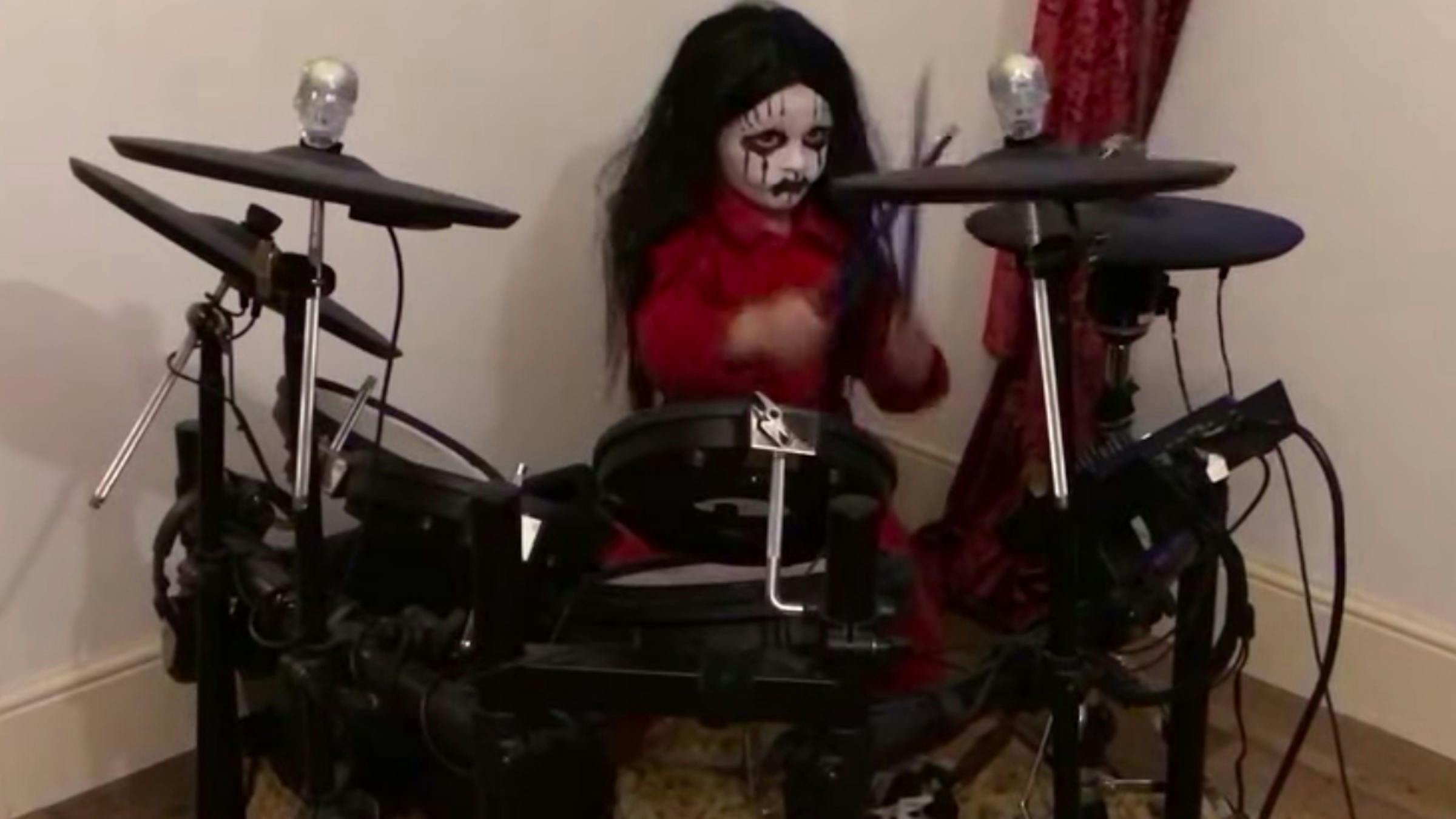 Here's That Viral 5-Year-Old Slipknot Drummer Performing Before I Forget Dressed As Joey Jordison