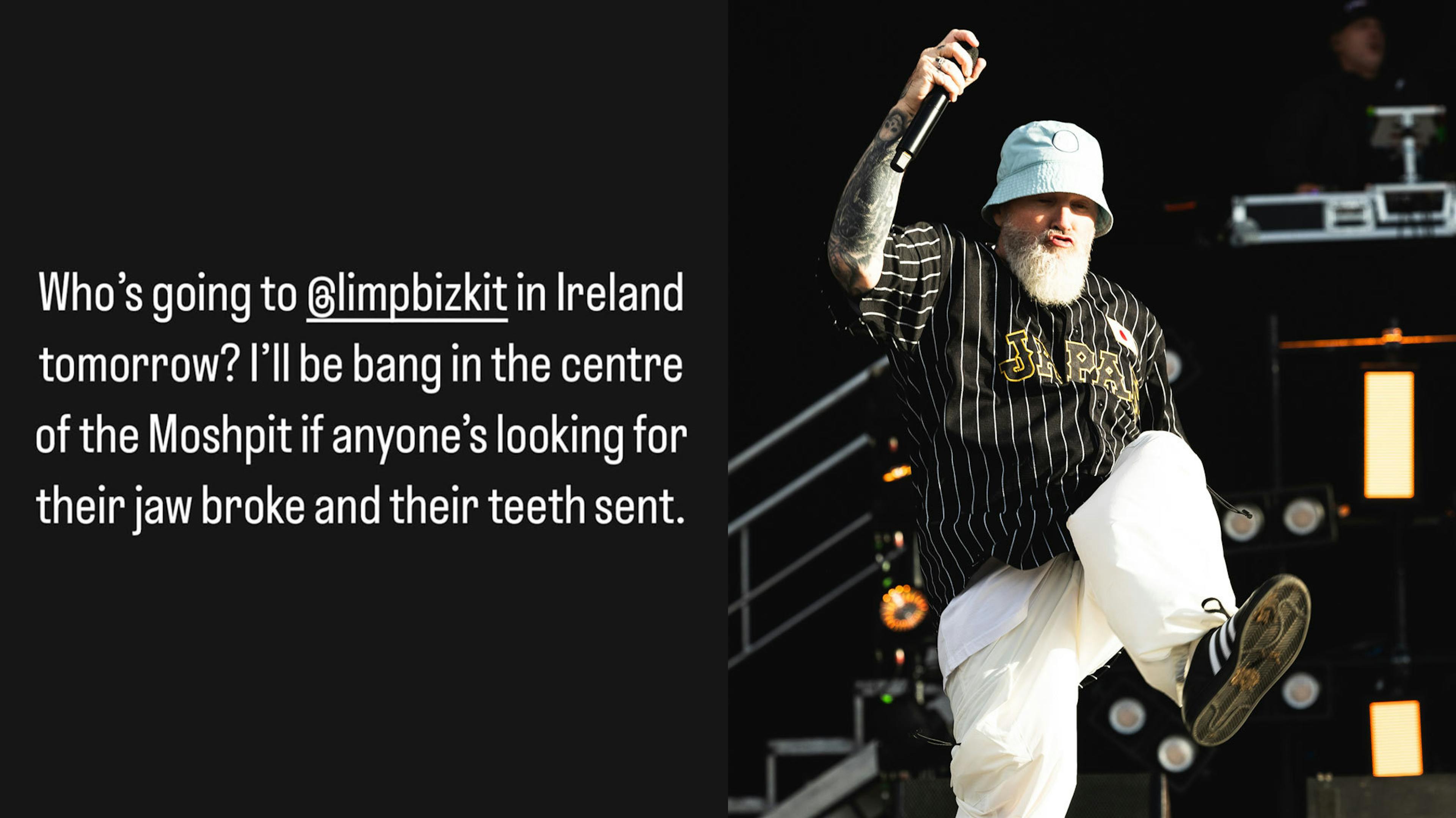 Conor McGregor says he’ll be “bang in centre of the mosh-pit” at Limp Bizkit’s Dublin show tonight