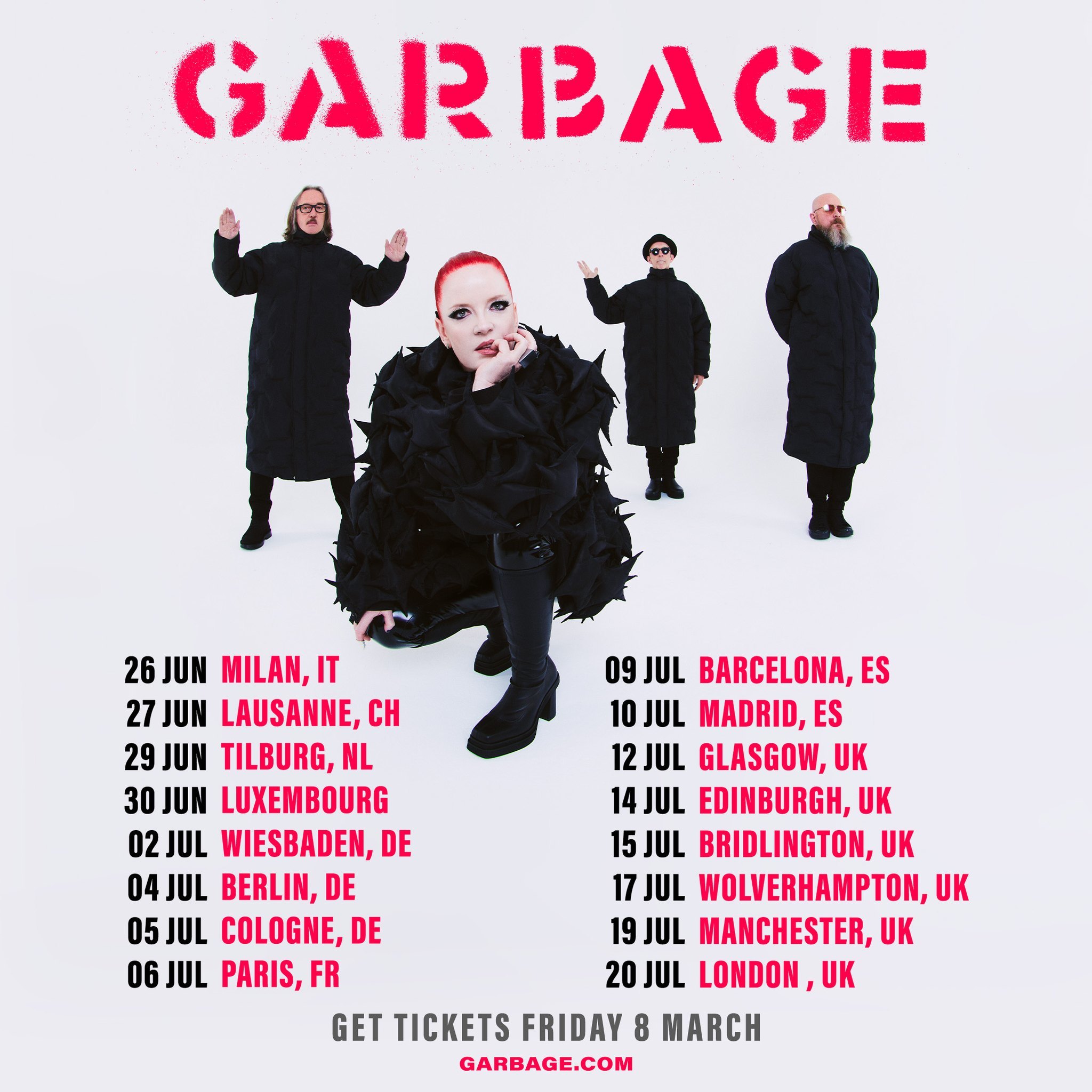 Garbage Confirm 2024 UK And European Live Dates Kerrang   Garbage 2024 Tour Poster 