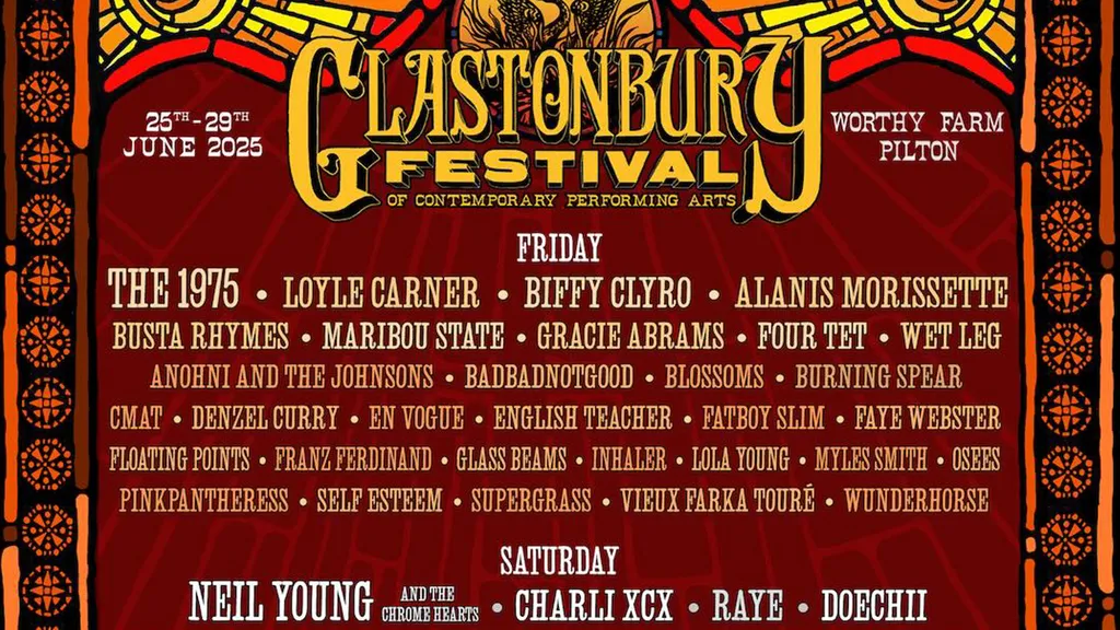 Glastonbury Festival 2025 poster header