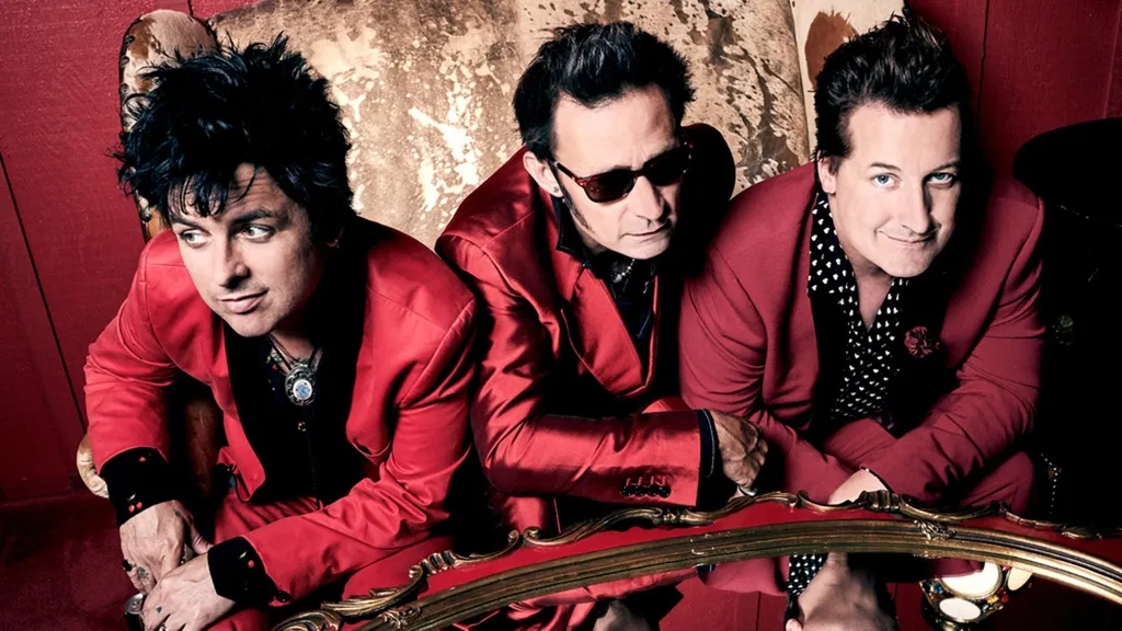 Green Day September 2019 Press Shot Red Jackets Red Wall