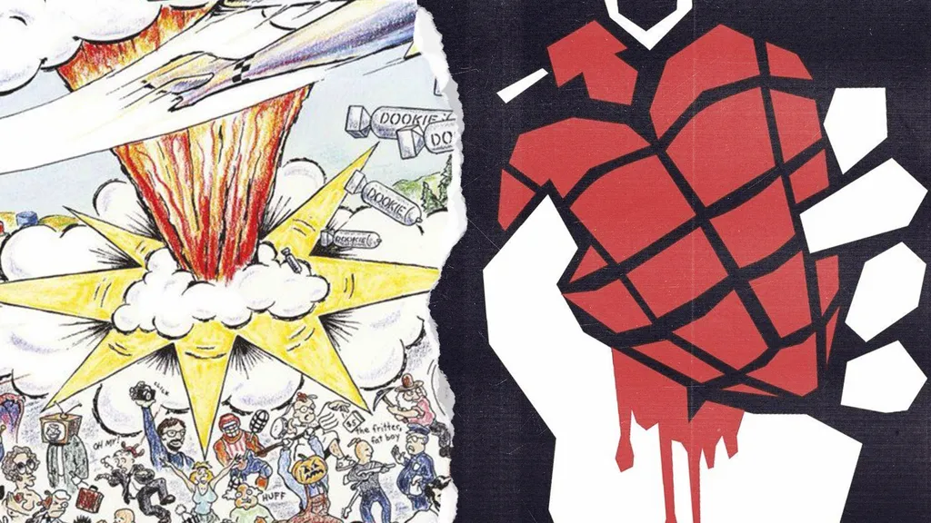 The album artwork for Green Day's Dookie and American Idiot