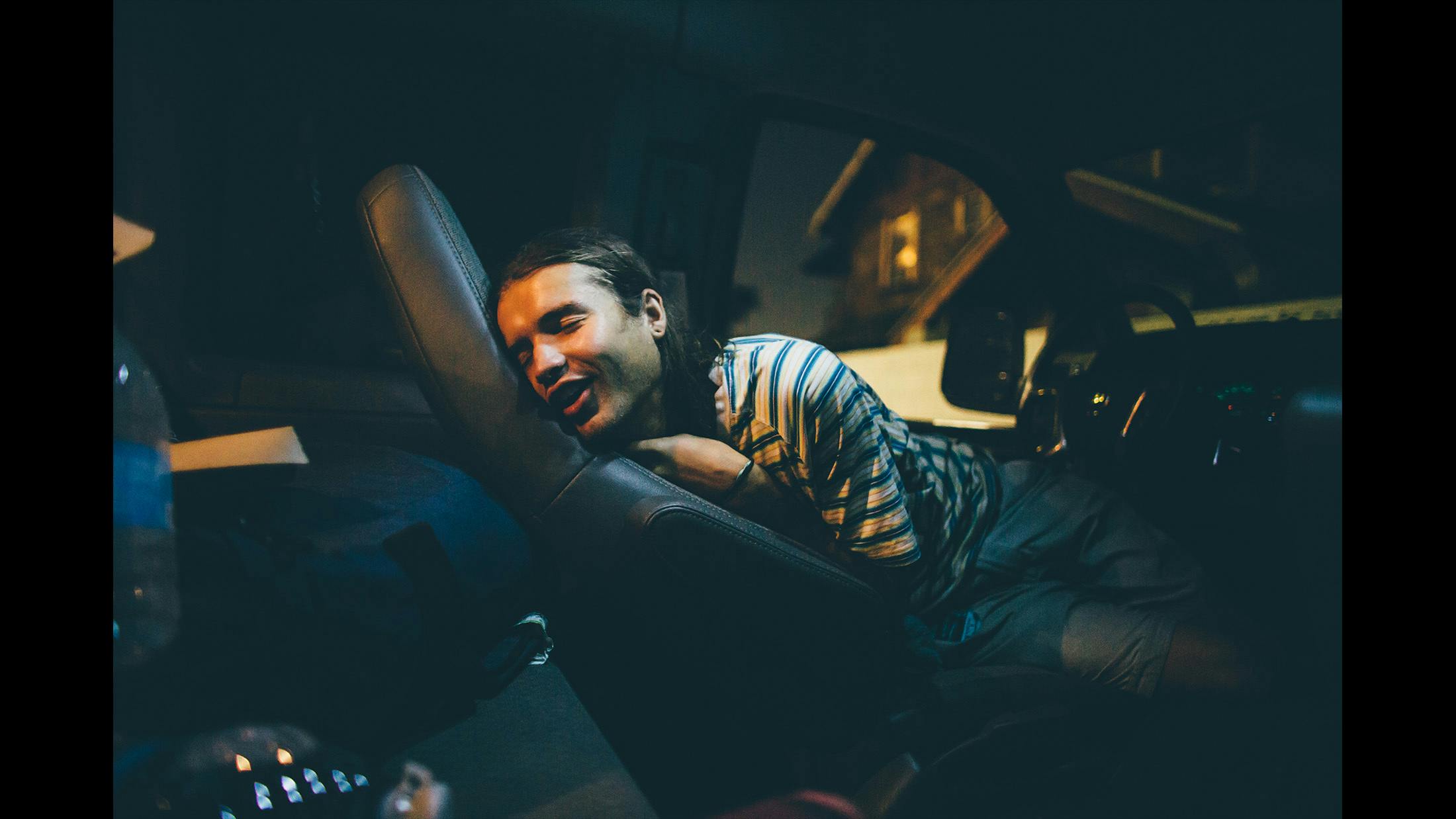 Cam (HP Driver & TM) caught having a little snooze in the van outside the first show of tour in LA.