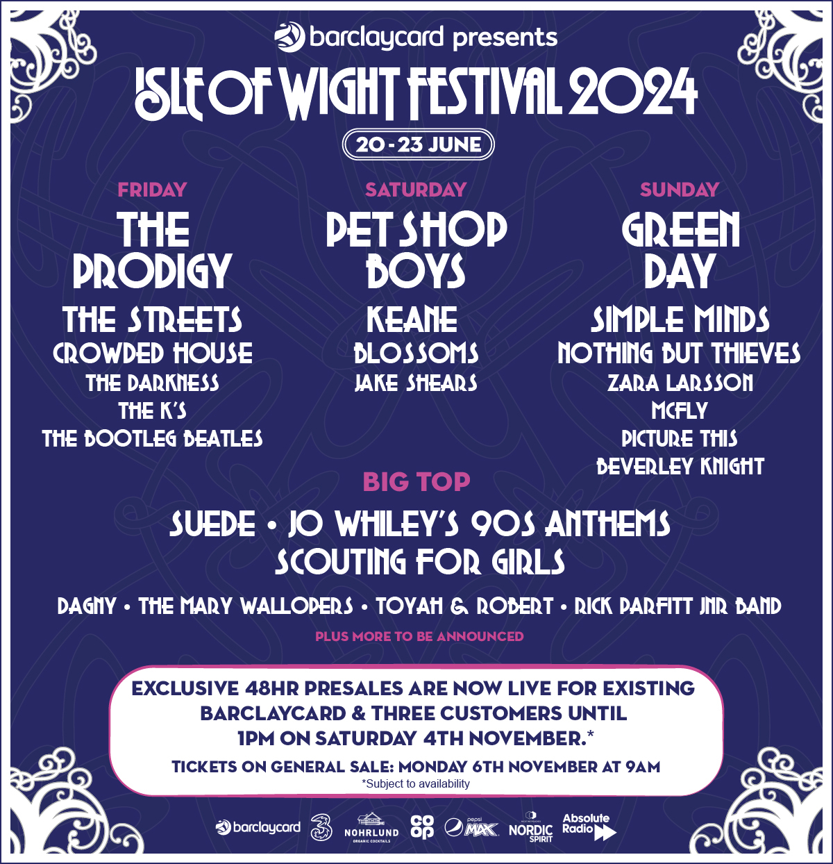 Green Day And The Prodigy To Headline Isle Of Wight Kerrang   Isle Of Wight Festival 2024 Poster 