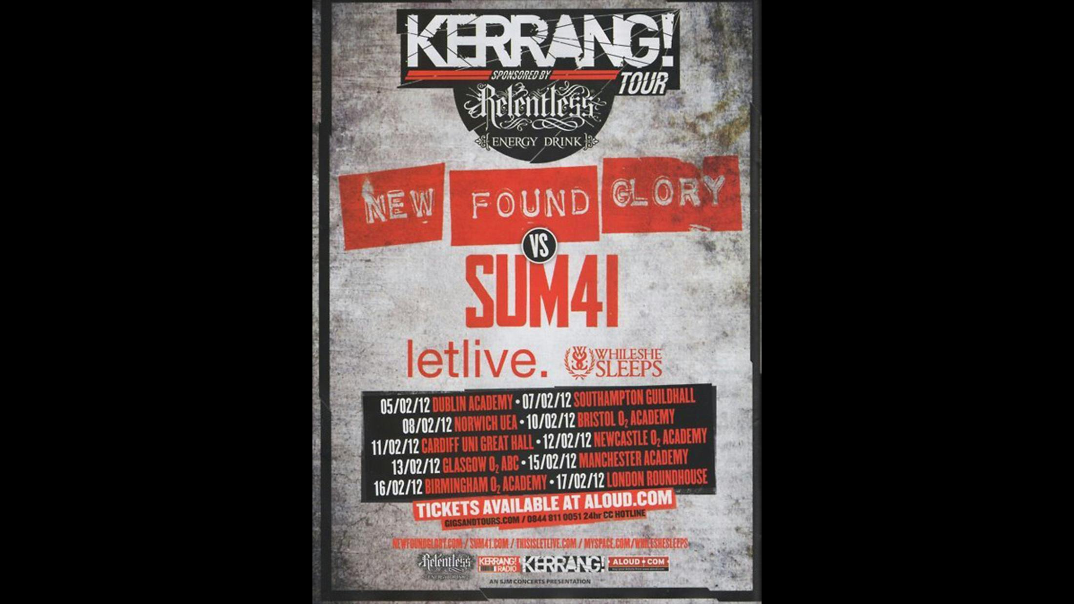 If you were a fly on the wall in the Kerrang! offices in the days leading up to our seventh tour, you’d have seen much wailing and gnashing of teeth. It transpired Sum 41 frontman Deryck Whibley had suffered a back injury and his band had to pull out of the tour at the eleventh hour. Luckily for us – and you, more importantly – K! Tour veterans The Blackout stepped in like bloody heroes, joining New Found Glory, letlive. and While She Sleeps. “We know what a total laugh the tour is and we’re delighted to step in,” said co-vocalist Sean Smith. “But hopefully Sum 41 fans won’t try to murder us!” Guess what? They didn’t. Not one attempt.
