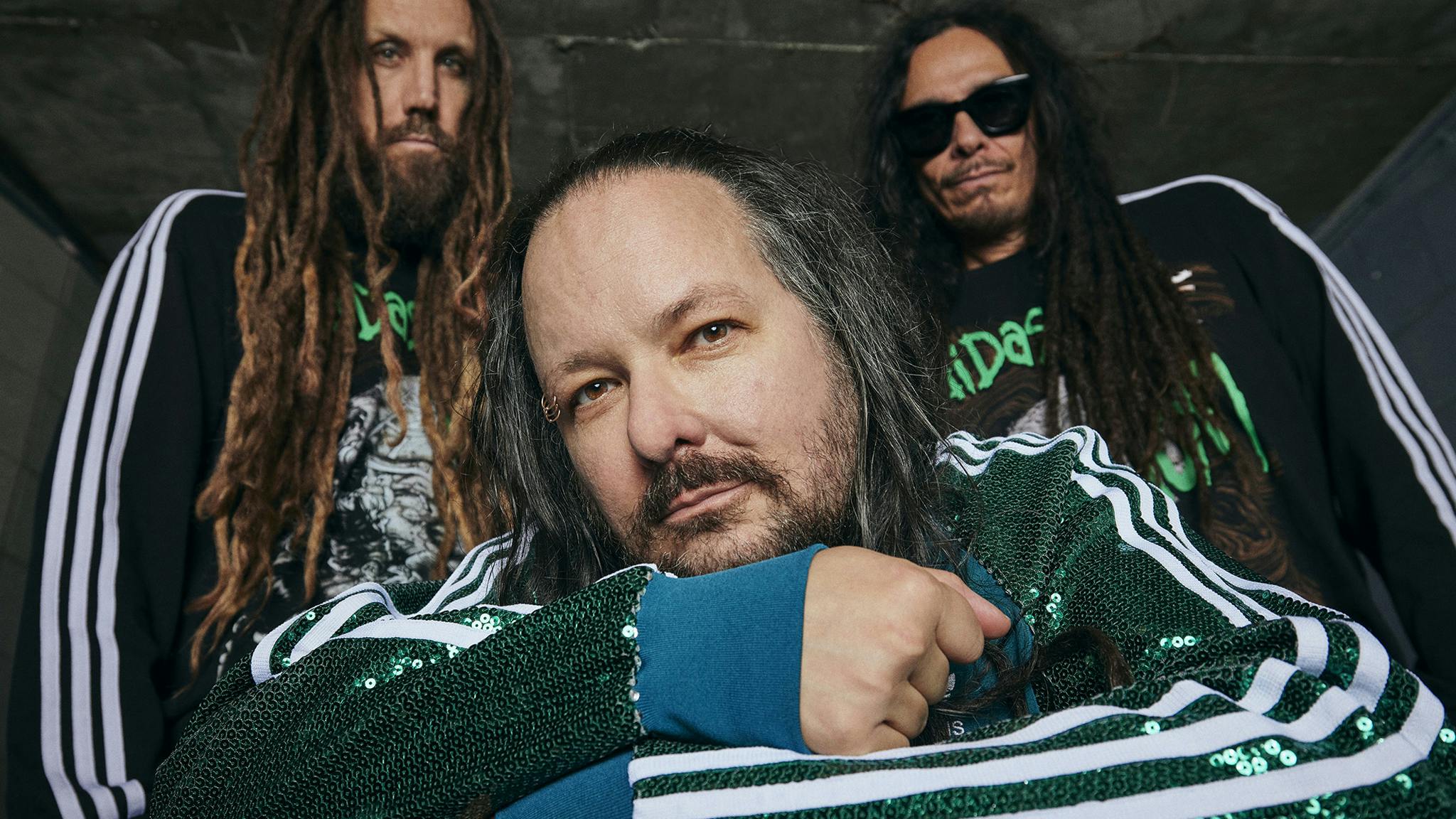 Korn reveal second adidas collab drop, including green sequin tracksuit