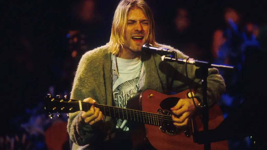 Kurt Cobain MTV Unplugged do not use this anywhere else Photo by Frank Micelotta Hulton Archive via Getty images