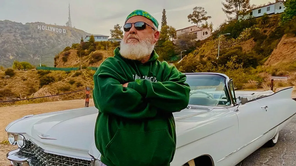 A solo photo of musician, singer, actor and comedian Kyle Gass, who performs in Tenacious D with Jack Black