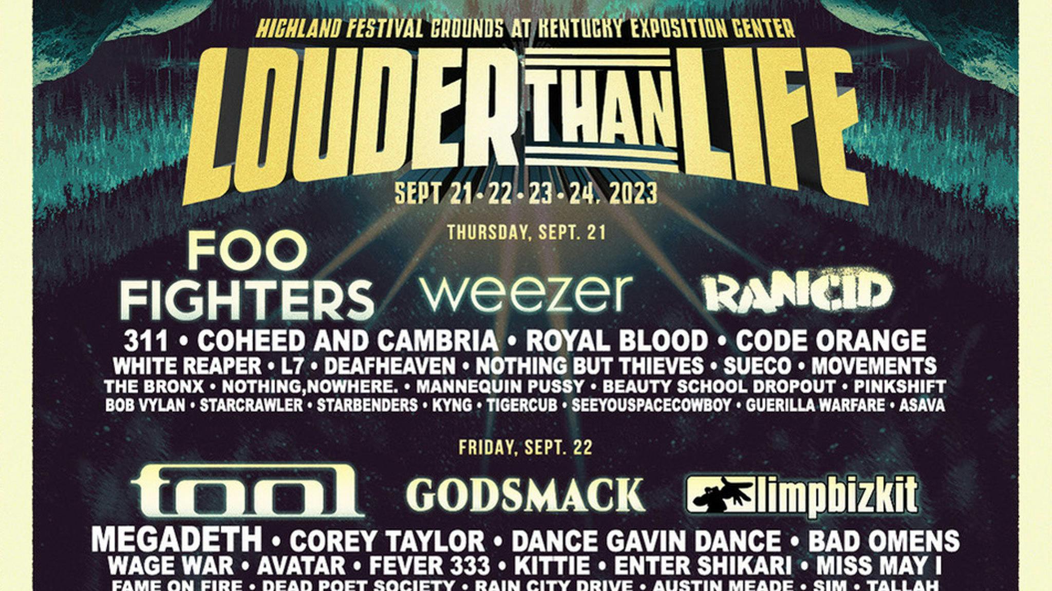 Foo Fighters, Tool, A7X and Green Day to headline Louder Than Life