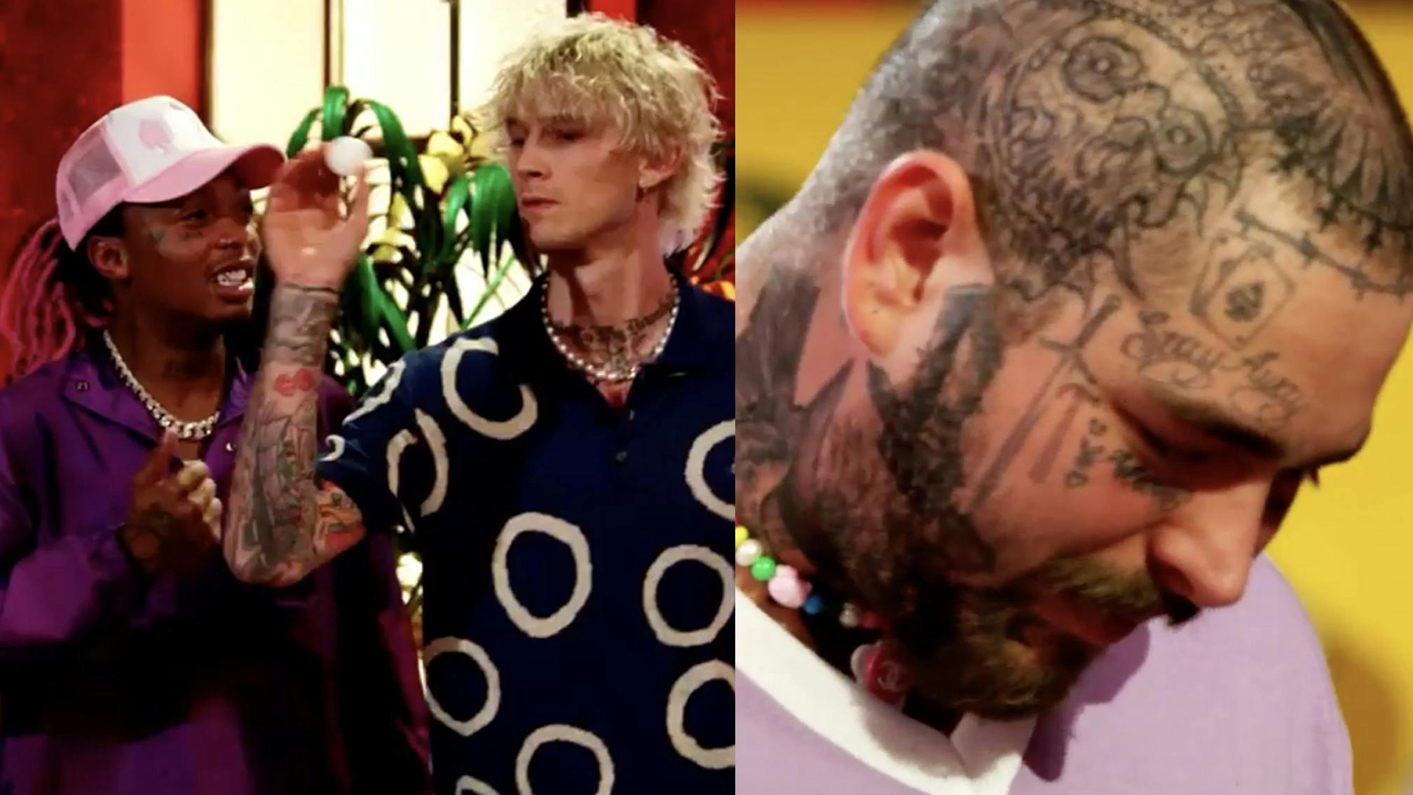 Watch Machine Gun Kelly And Post Malone Go Head-To-Head In A Tense Game Of Beer Pong