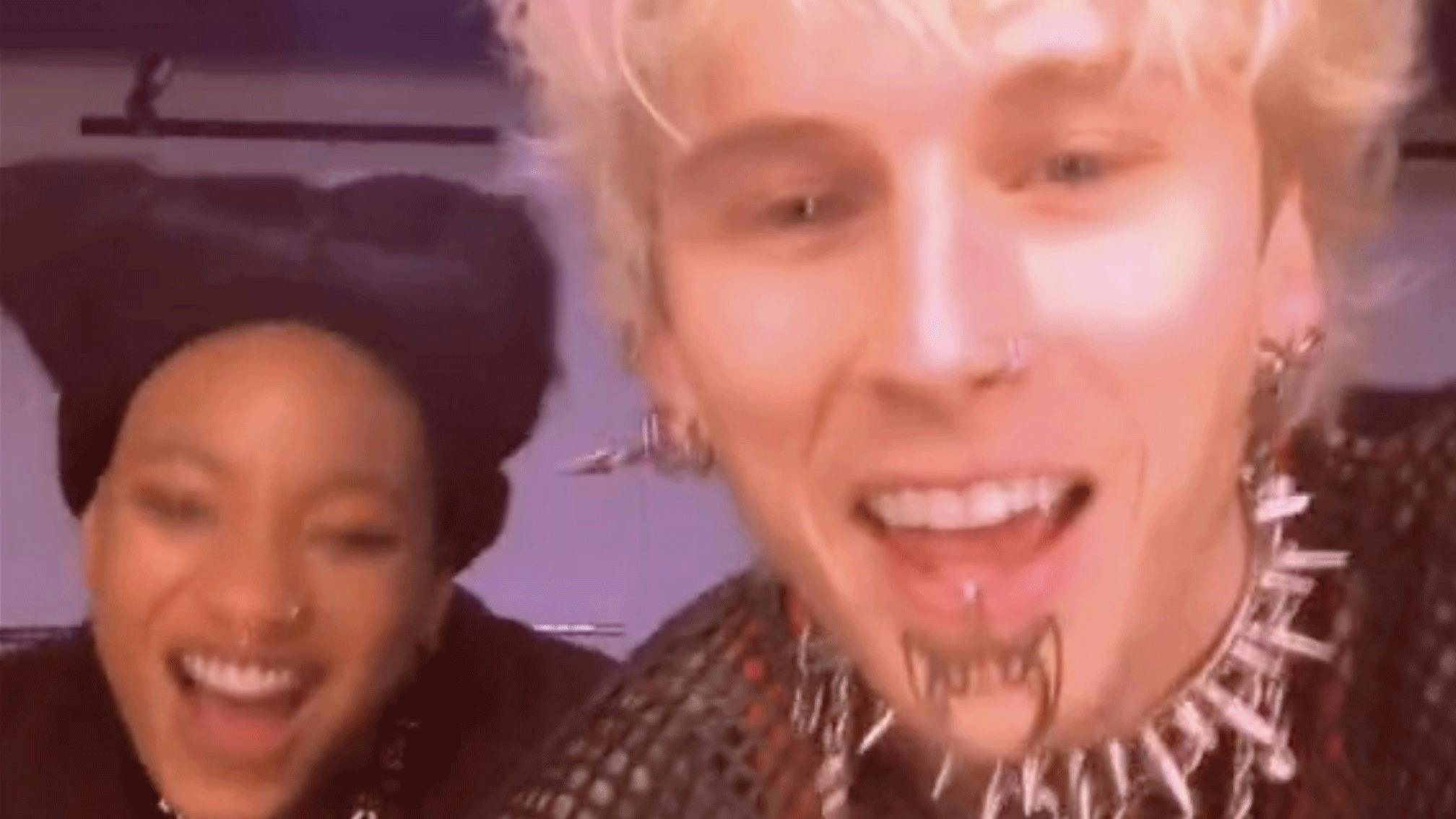 Machine Gun Kelly teases new collab with WILLOW, Cherry Red Lipstick