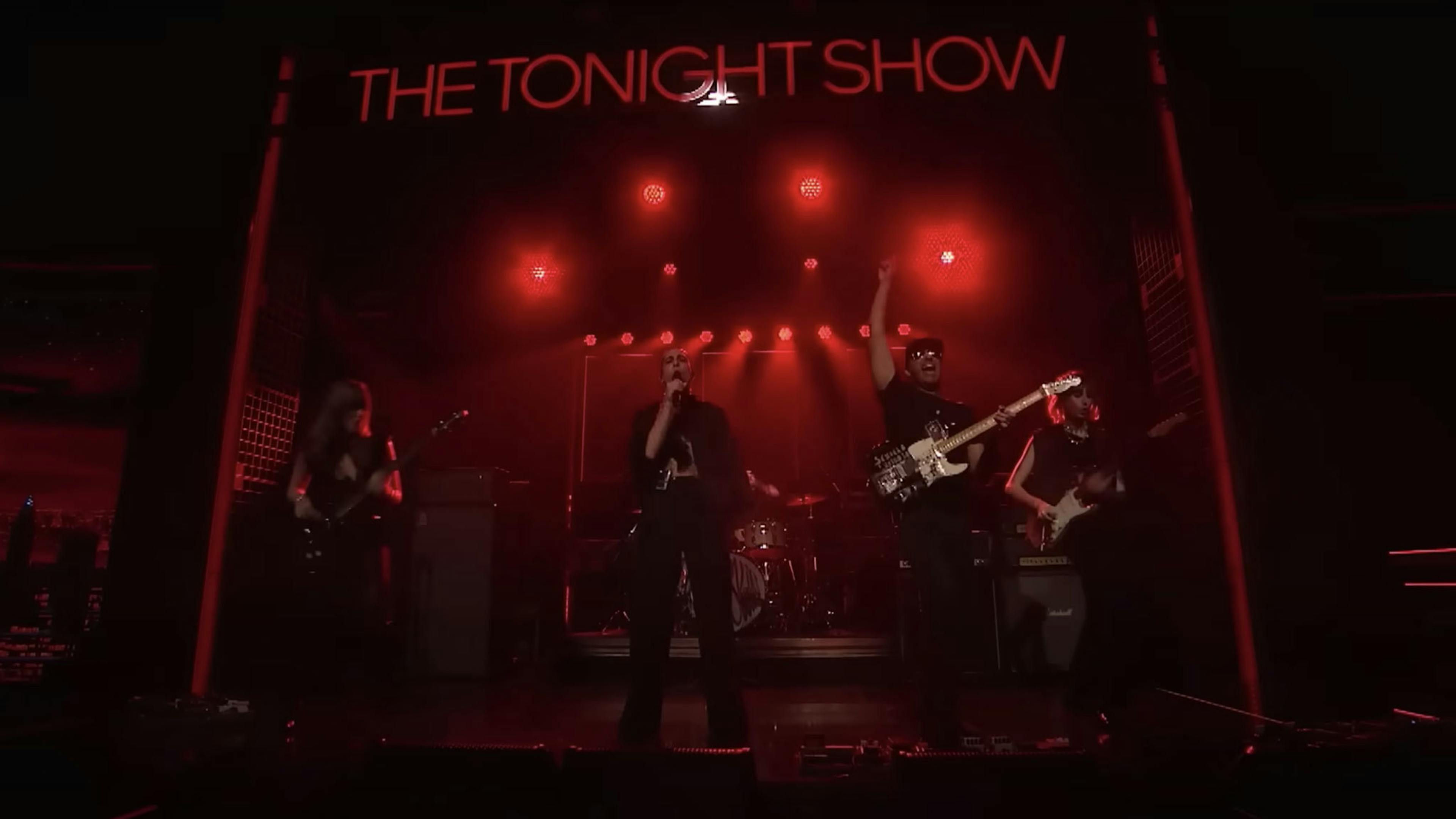 Watch Måneskin and Tom Morello’s energetic performance of GOSSIP on The Tonight Show