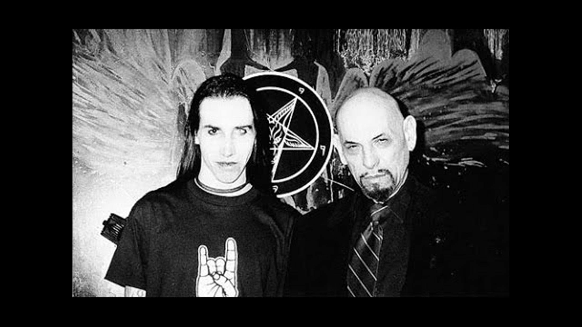 During MM's 1994 tour supporting Nine Inch Nails, such was his growing notoriety that the founder of the Church Of Satan himself, Anton Szandor LaVey, contacted Manson and requested a meeting. LaVey ended up making him a minister, and Manson later wrote the foreword to his final book, Satan Speaks!

Manson is available for Satanic weddings, baptisms and funerals. Or not.