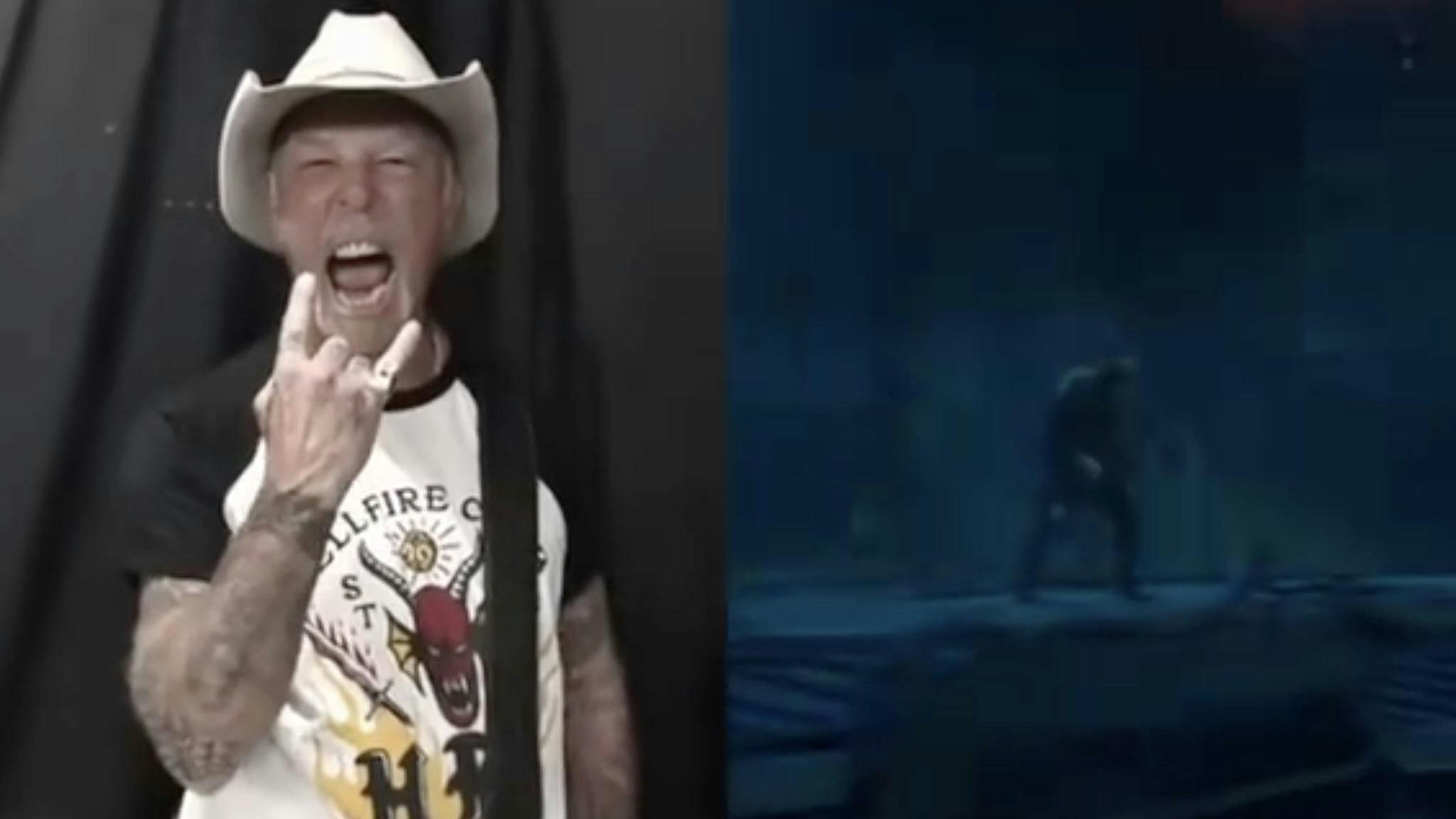 Metallica ‘duet’ with Eddie Munson while wearing Hellfire Club shirts