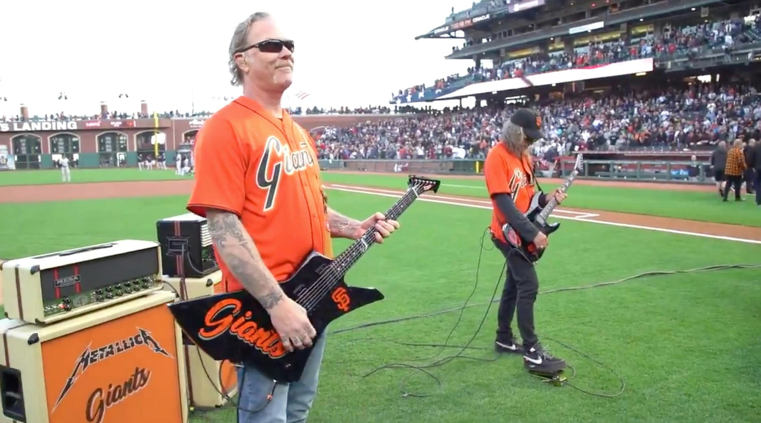 Watch Metallica's James Hetfield And Kirk Hammett Play The National Anthem At A San Francisco Giants Game