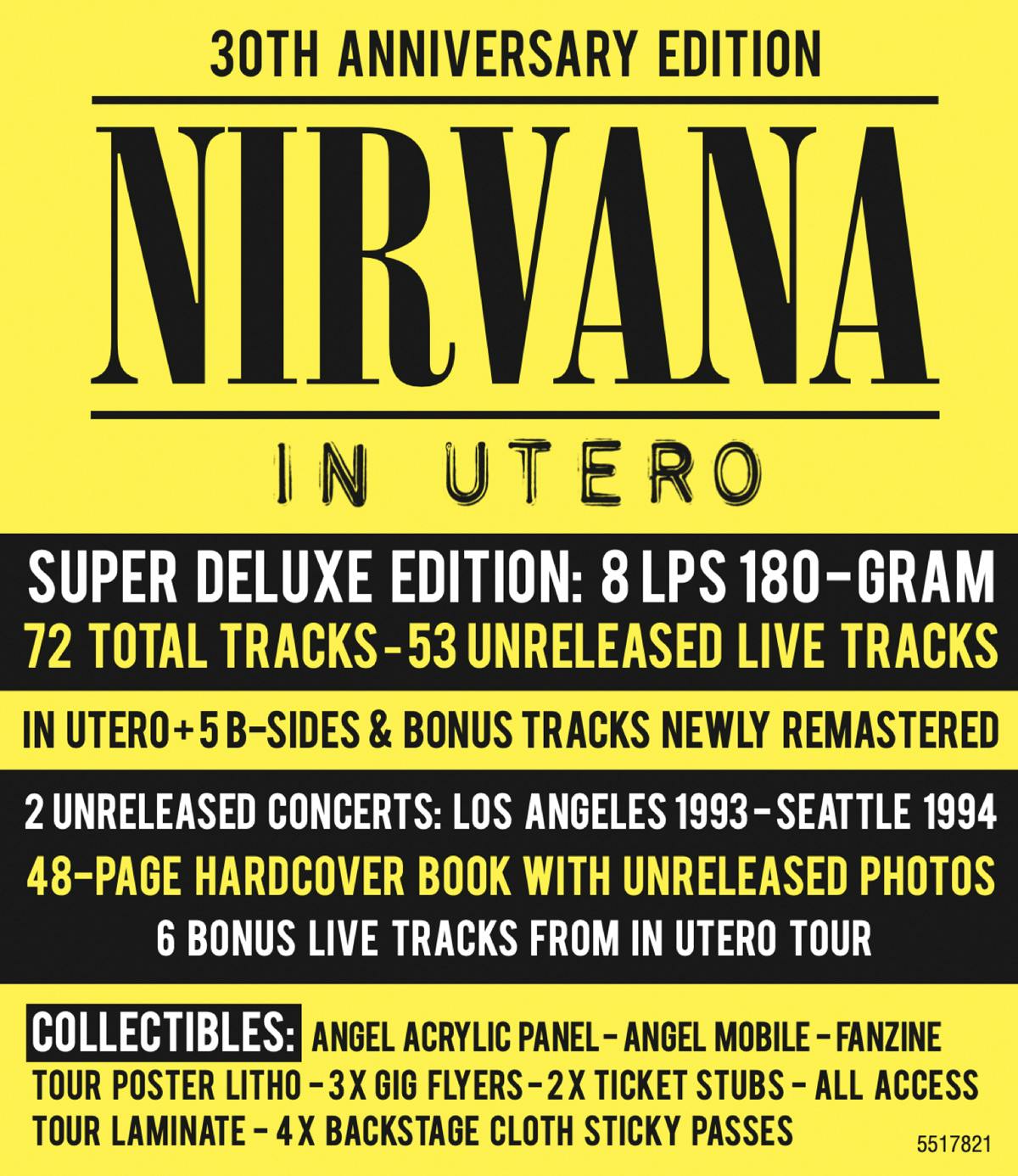 Nirvana In Utero 30th anniversary poster Nirvana In Utero 30th anniversary poster