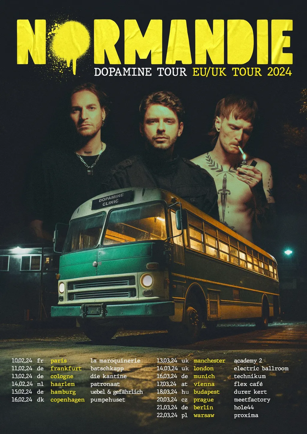 Normandie 2024 UK European tour poster