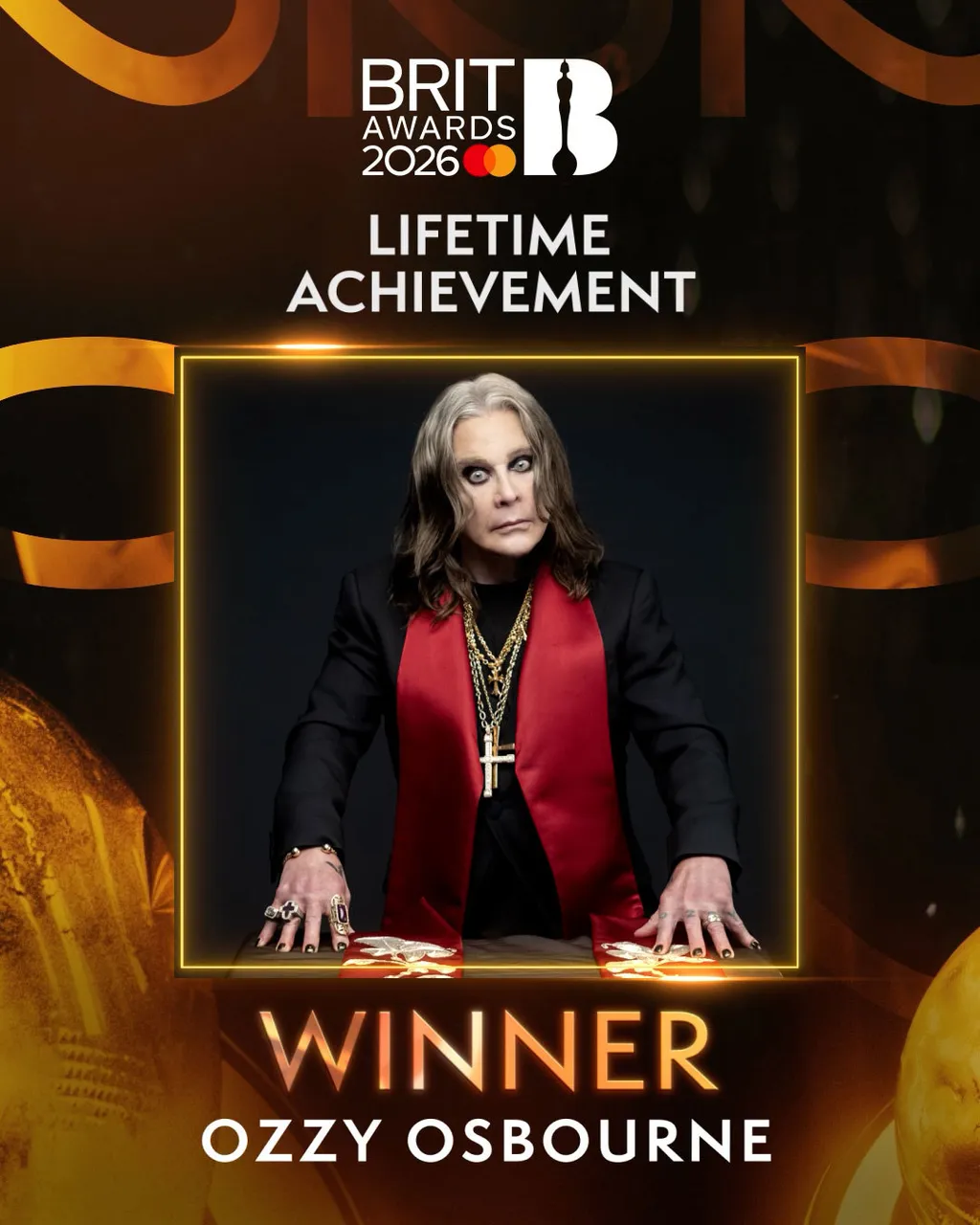 Ozzy Osbourne BRIT Awards 2026 lifetime achievement