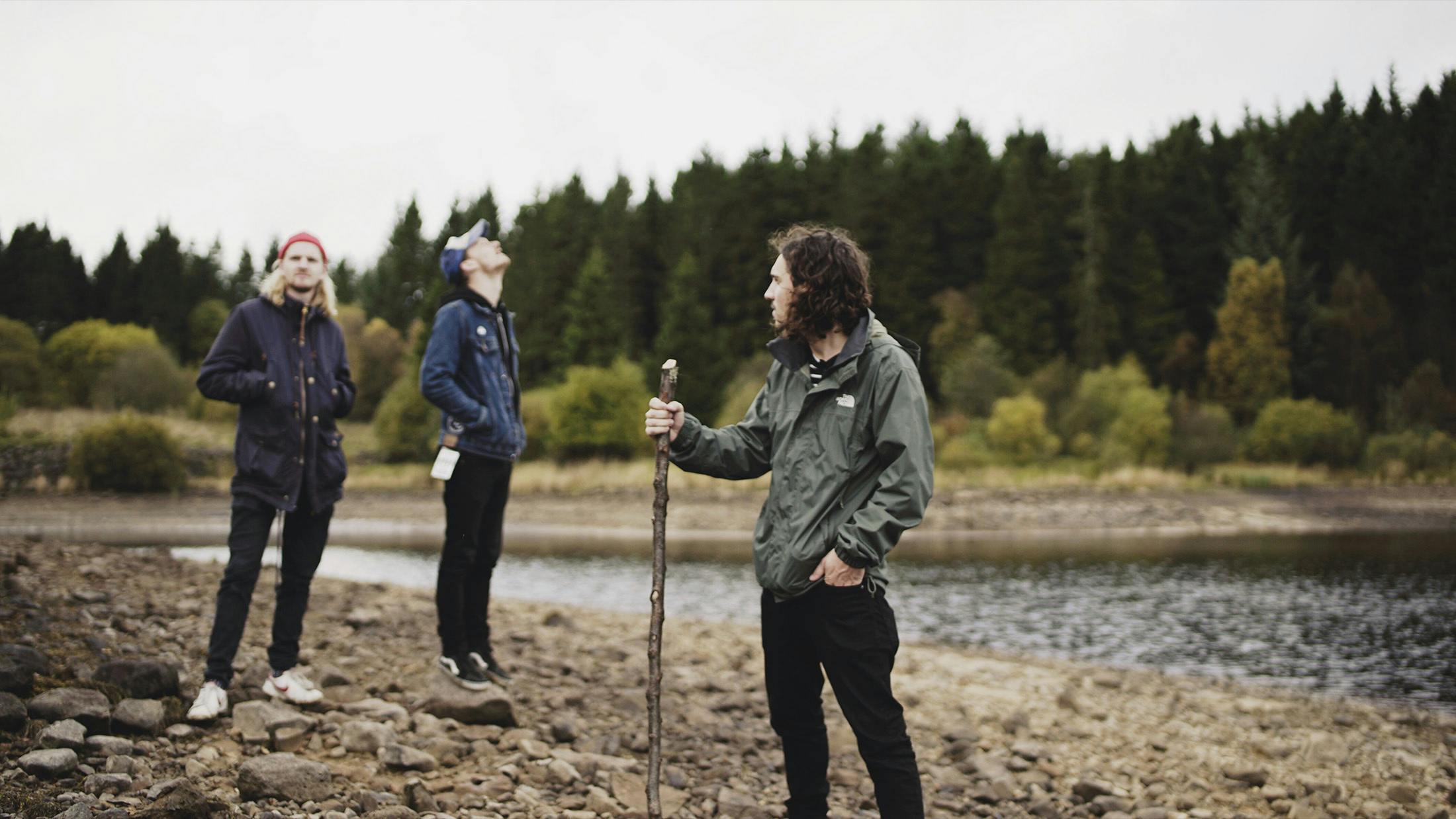 Day off at Kielder Park! Bjorn our sound engineer together with Jesper and Seb who is holding a walking stick.
