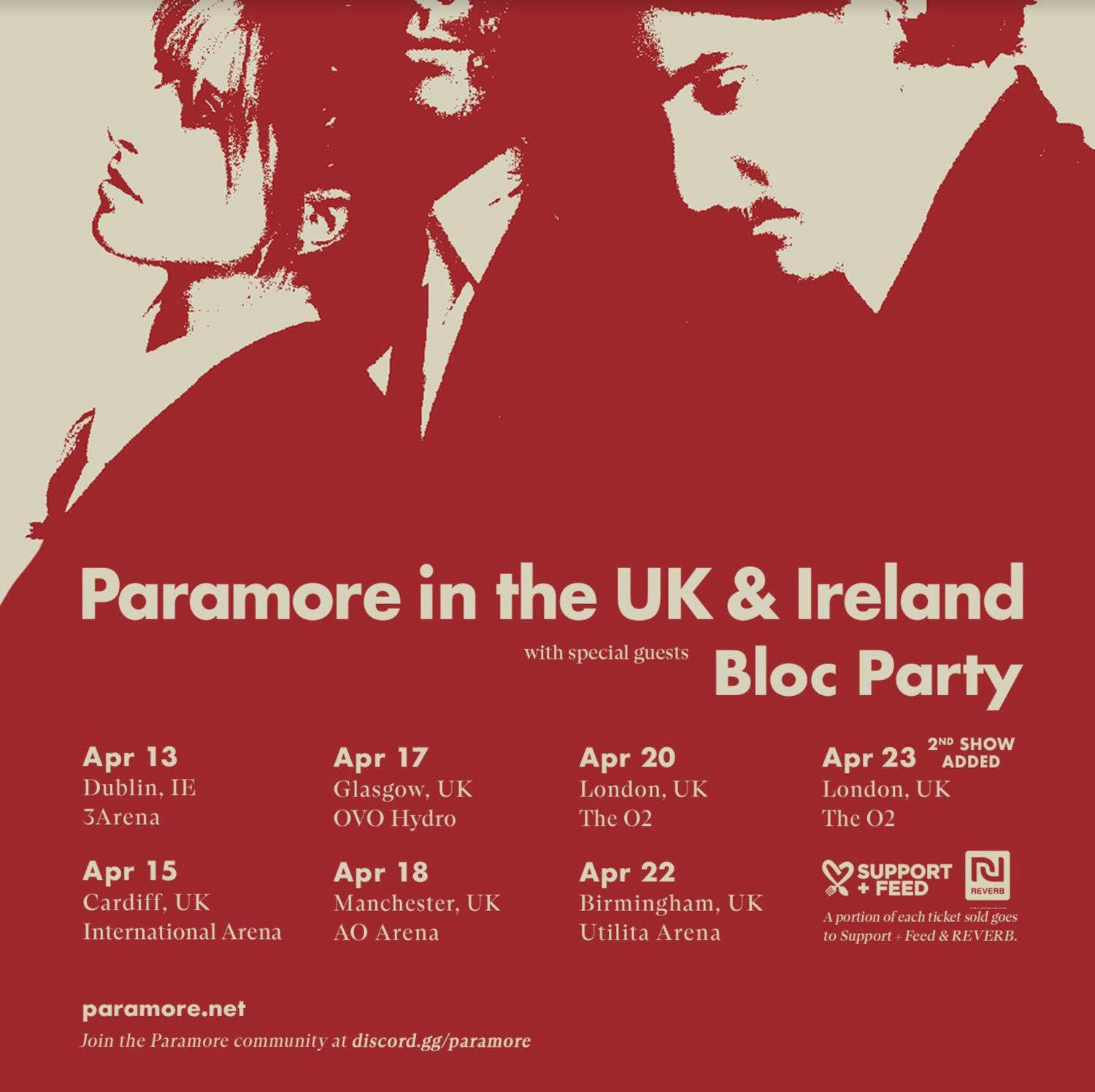 paramore tour england