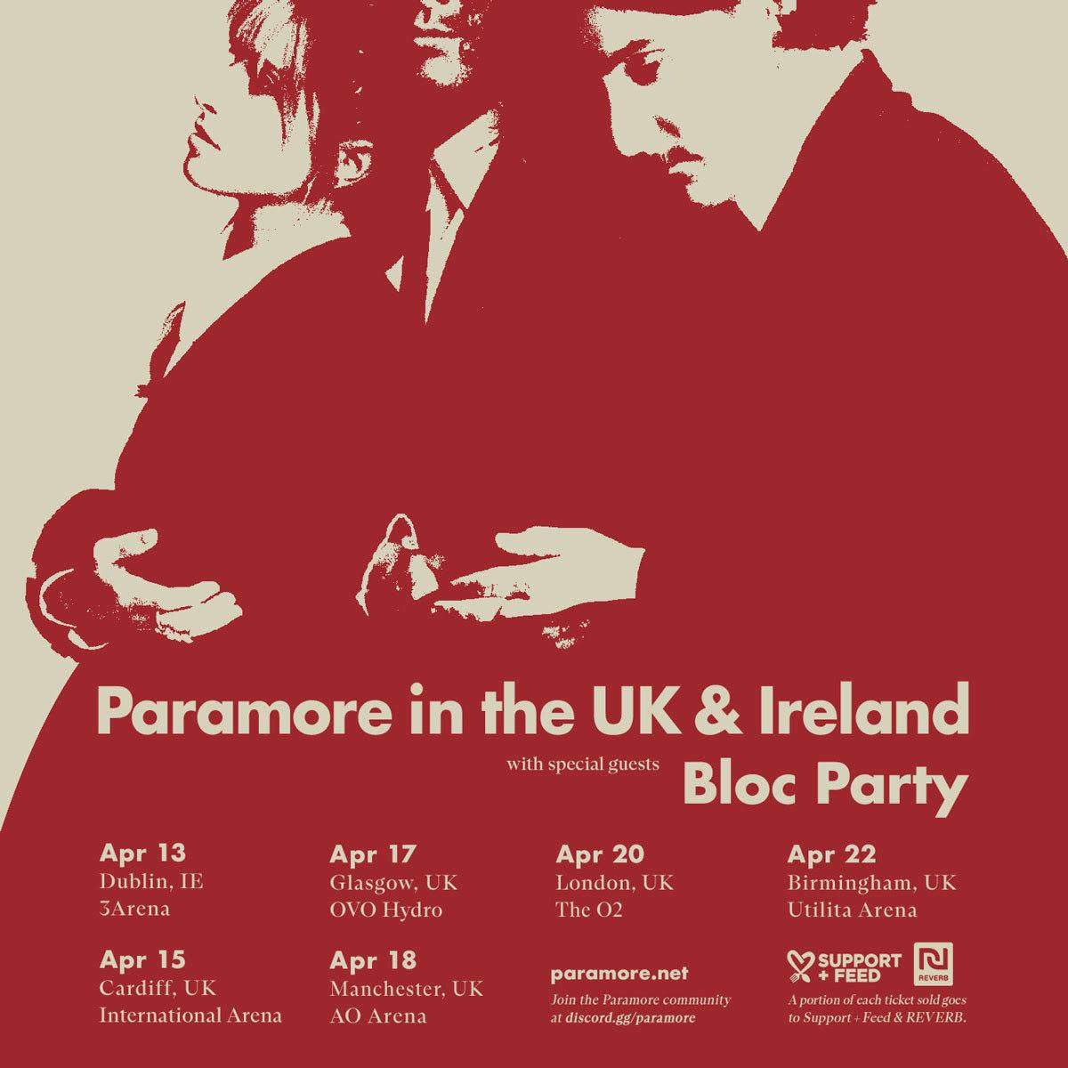 paramore uk tour tickets