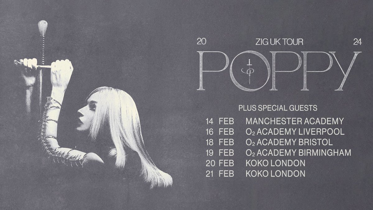 Poppy Announces UK Headline Dates And European Shows Kerrang   Poppy Zig UK Tour 2024 Poster 