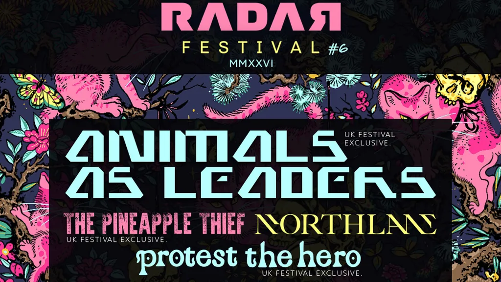 RADAR Festival 2026 Animals As Leaders The Pineapple Thief Northlane Protest The Hero Manchester O2 Victoria Warehouse poster header