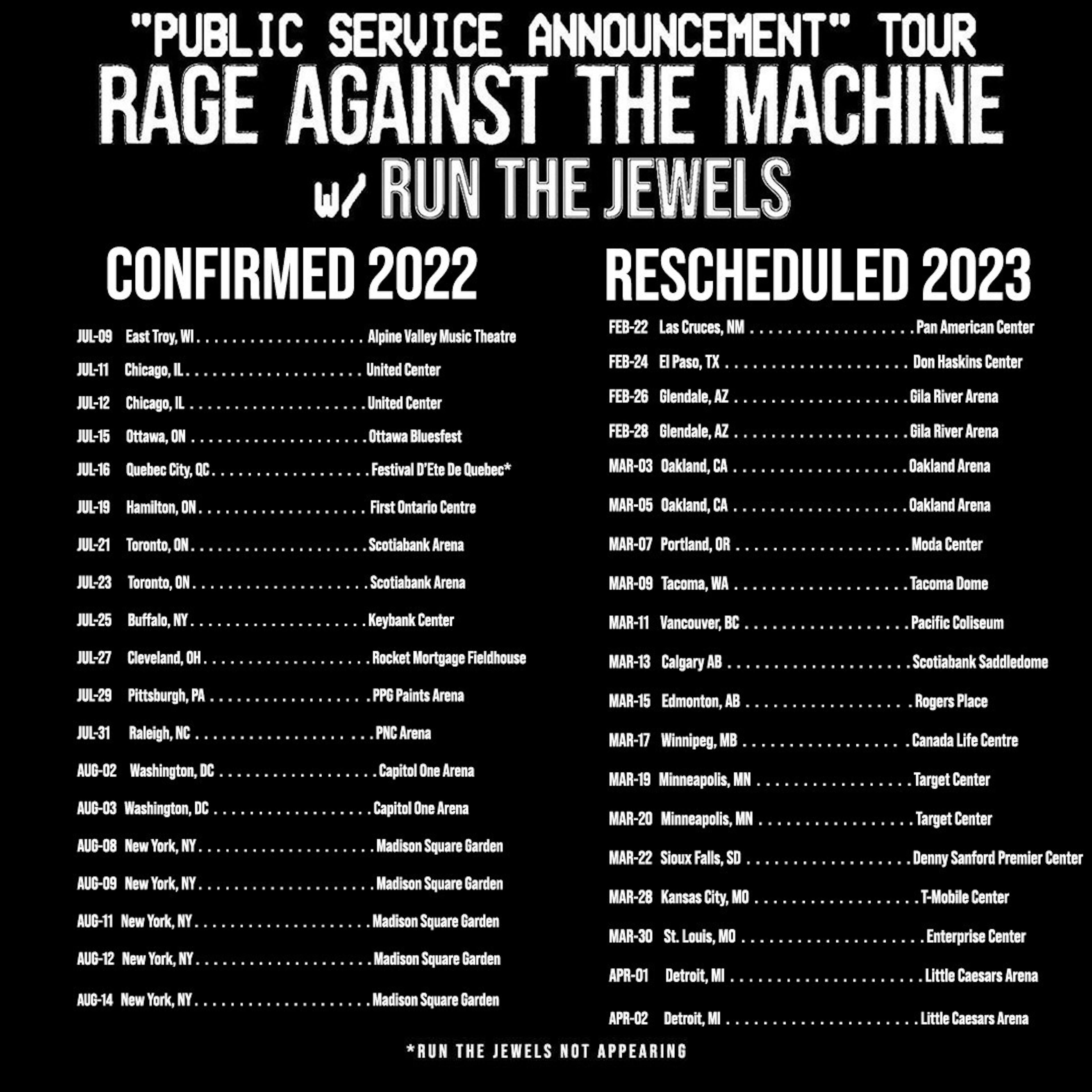 ratm 2023 tour dates