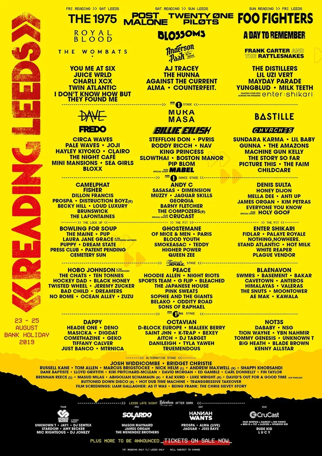 Reading Leeds 2019 Updated July