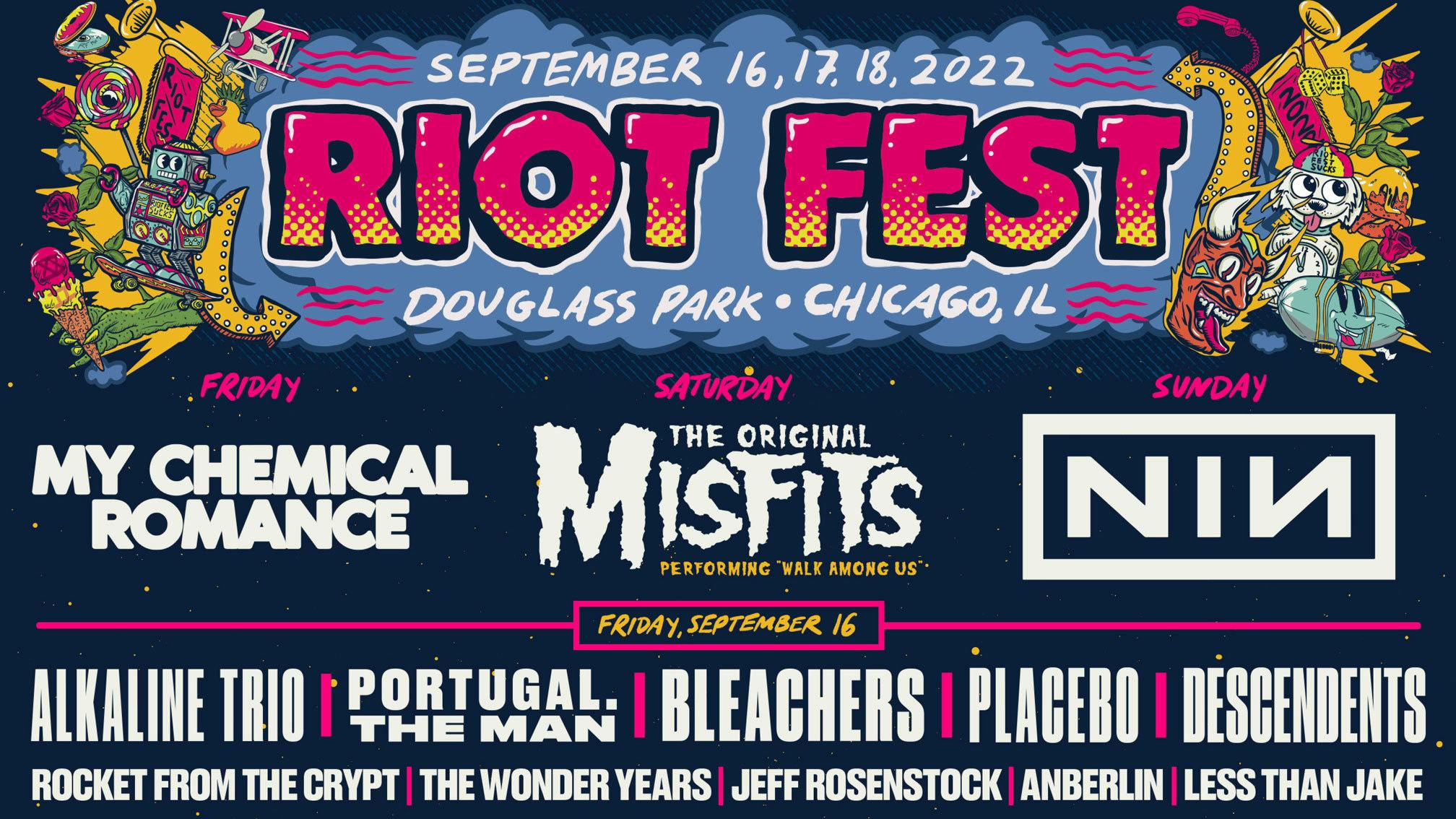 Riot Fest announce 2022 line-up: My Chem, Misfits and Nine Inch Nails to headline