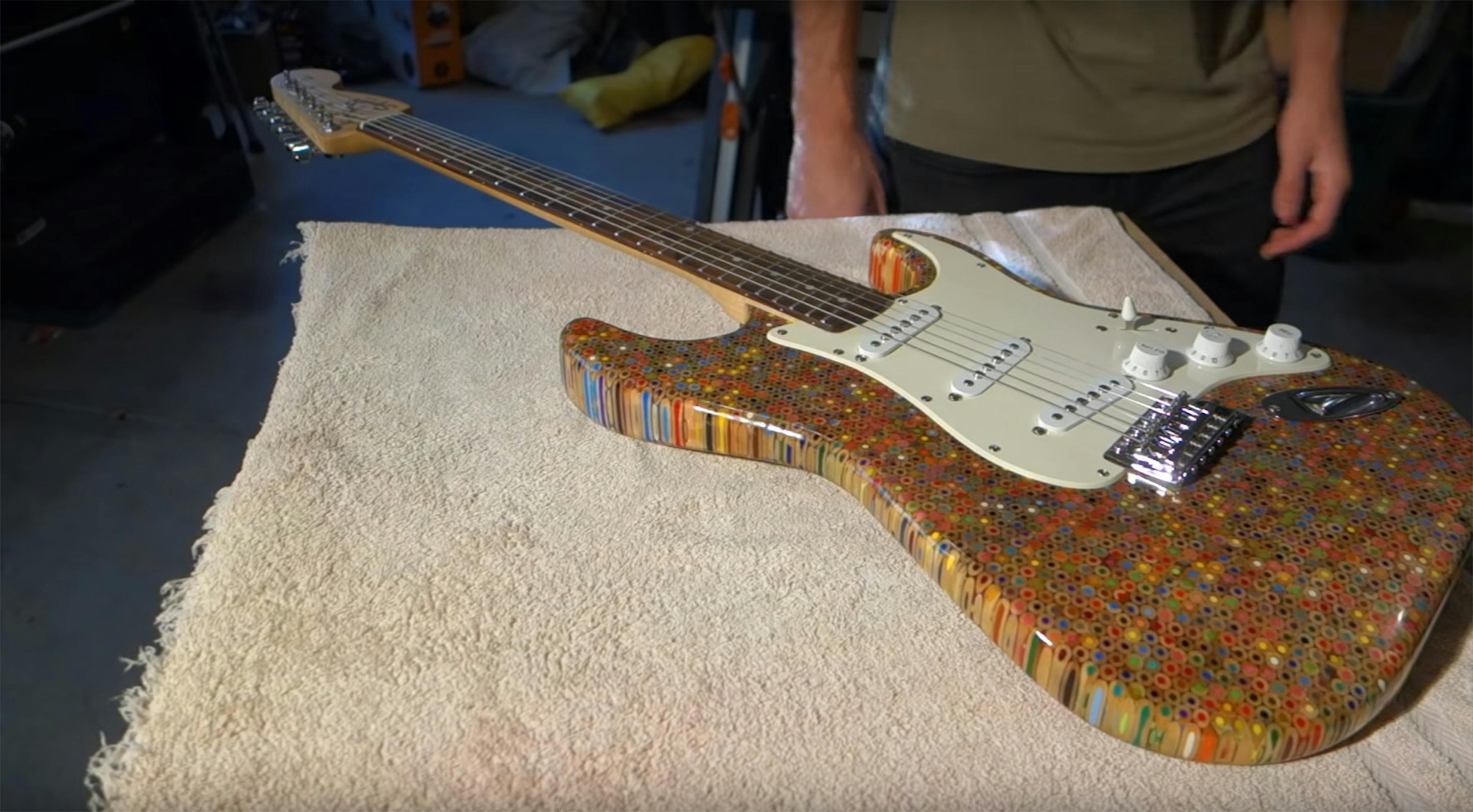 This Guy Made A Guitar Out Of 1,200 Pencils