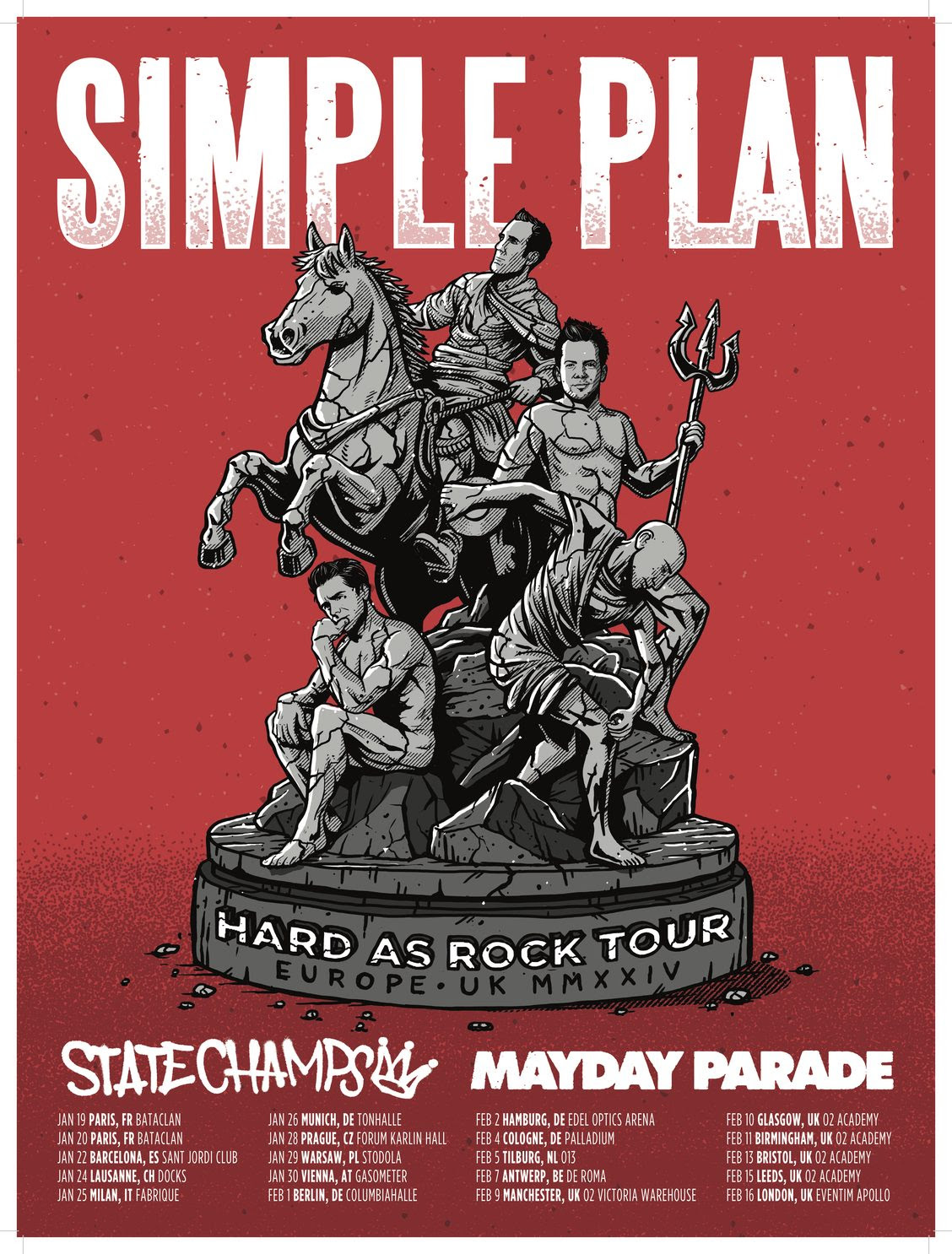 Simple Plan Announce UK And European Tour With State Kerrang   Simple Plan Hard As Rock UK European Tour 2024 Poster 