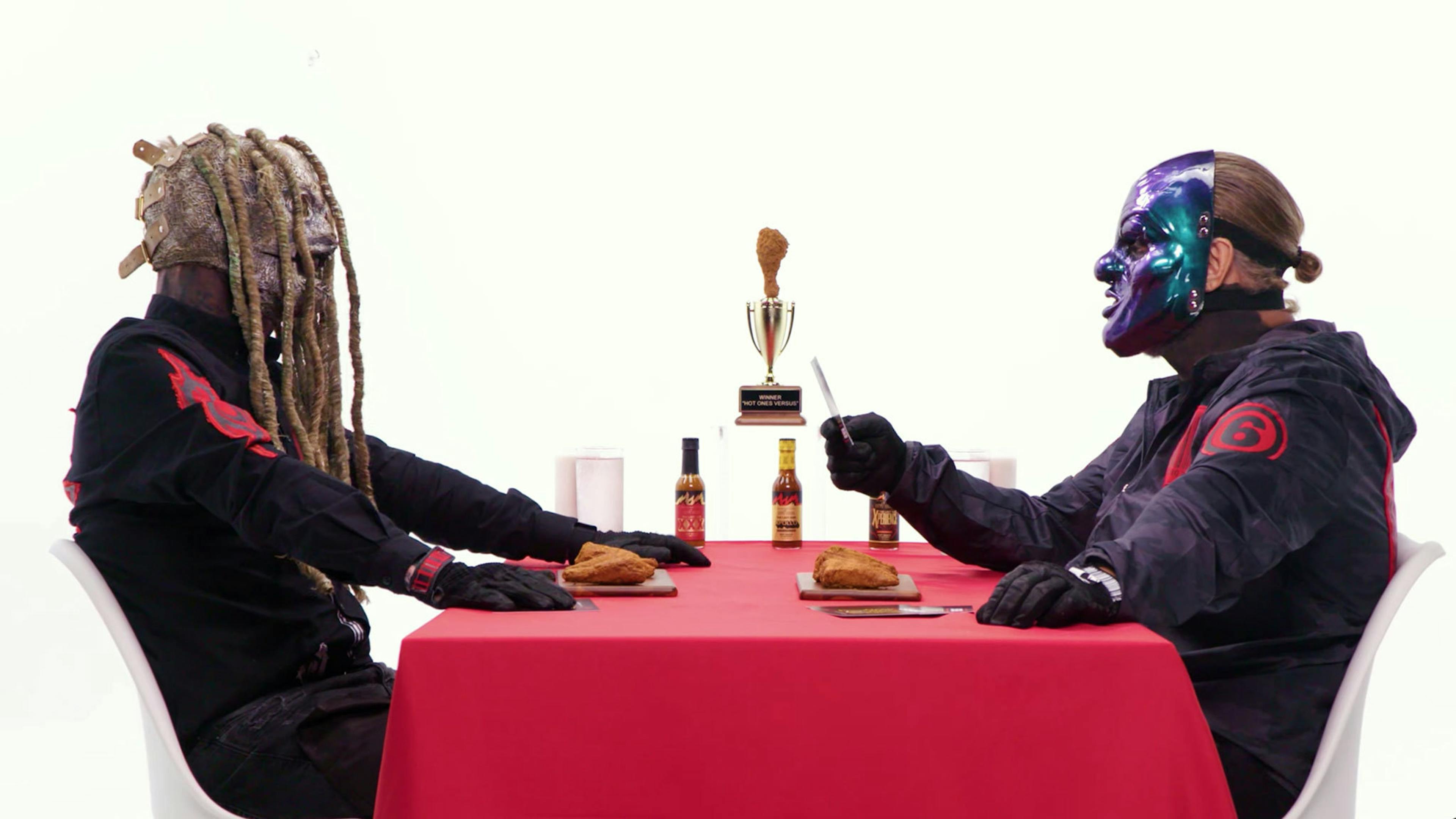 Slipknot guest on Hot Ones Versus, talk feuds, masks, pop stars and more