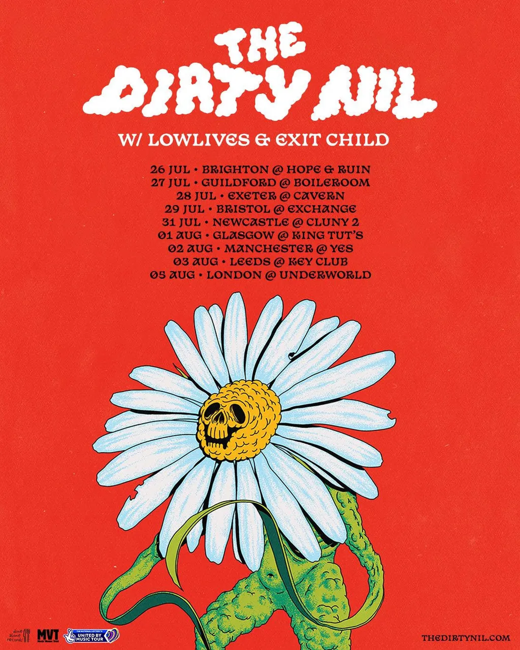 The Dirty Nil UK tour poster 2023
