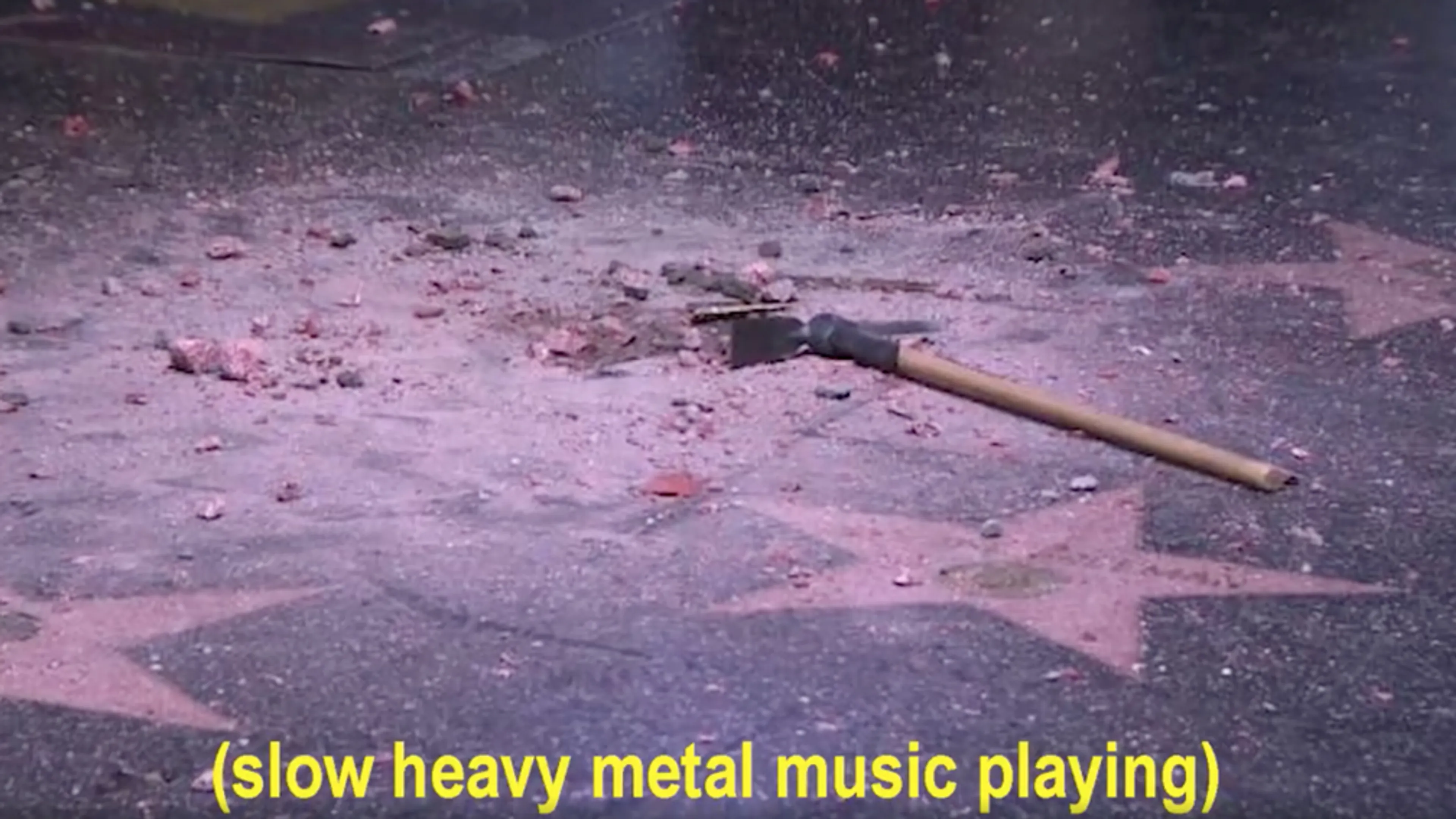 Here's A Video Of Donald Trump's Hollywood Star Being Demolished To The Sound Of Doom Metal