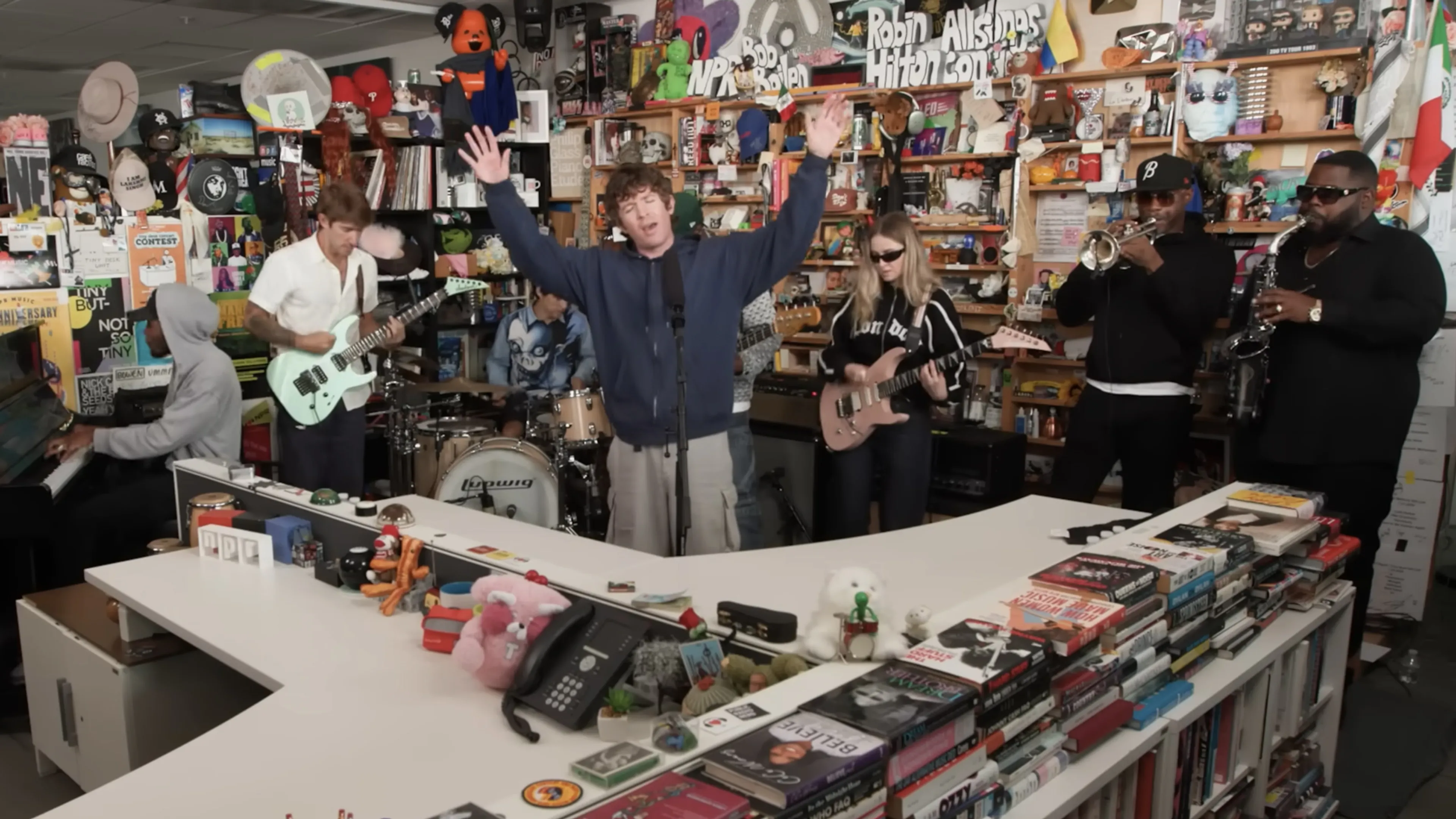 See Turnstile bring stage-dives and a horn section to their Tiny Desk Concert