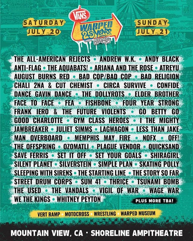 Warped Tour Announces Full Line-Up For 25th Anniversary Festivals ...