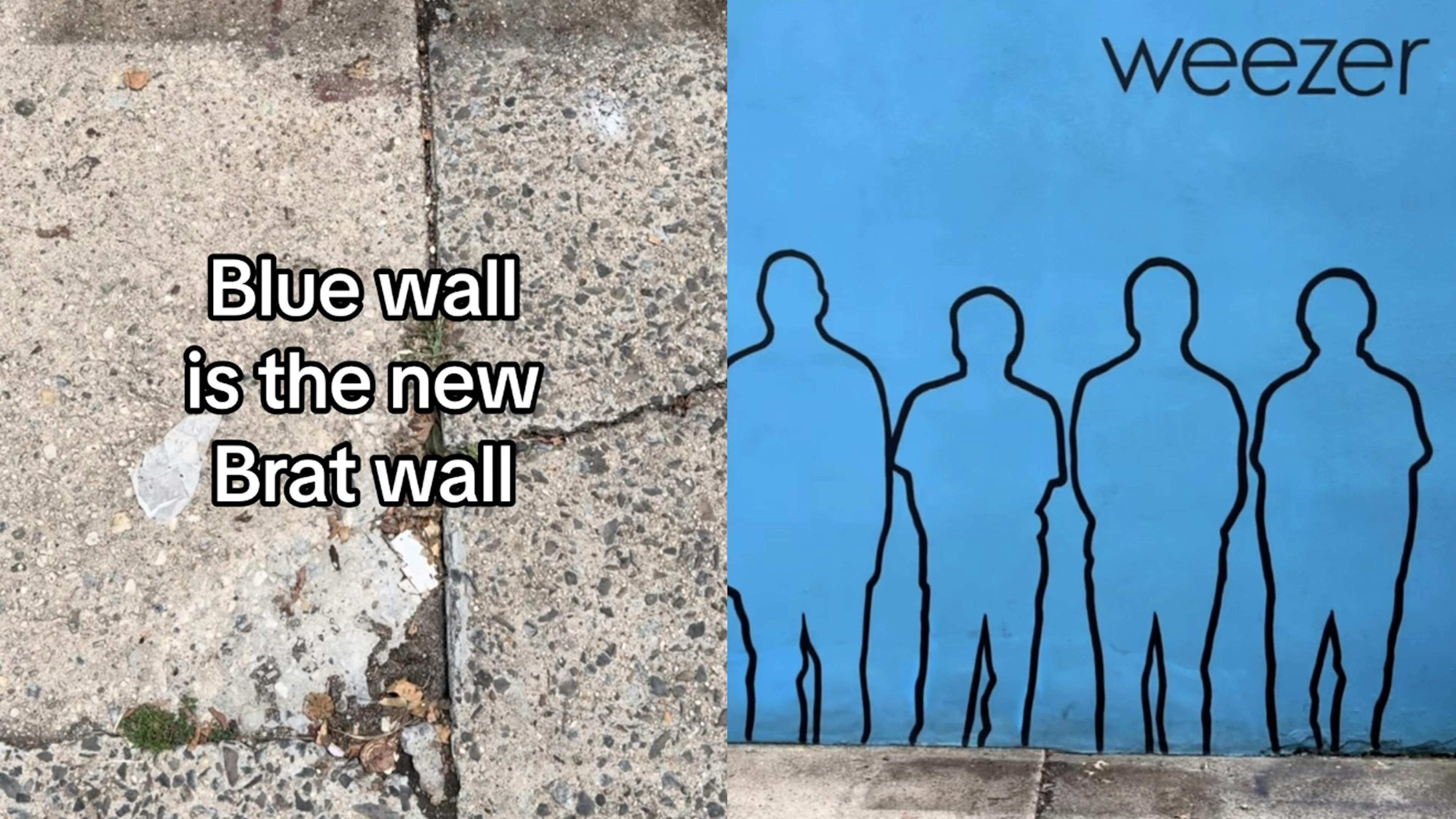 Weezer have their own Blue Album-themed Brat wall in Brooklyn