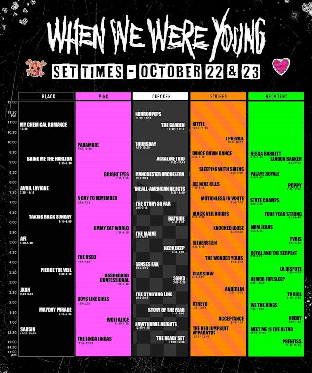 Here’s all the set times for When We Were Young fest 2022 Kerrang!