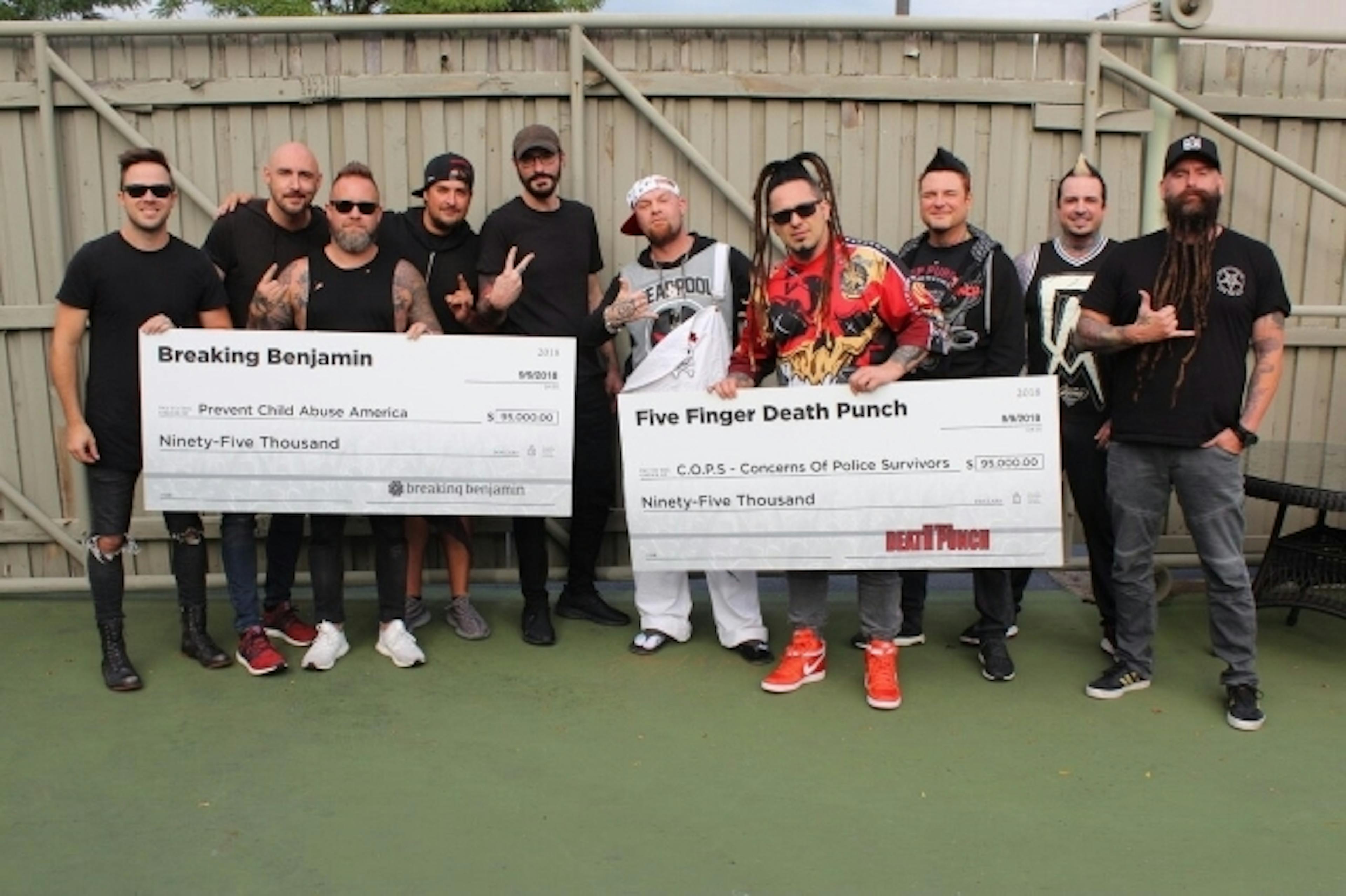 Five Finger Death Punch And Breaking Benjamin Donate $190k From Summer Tour To Charity