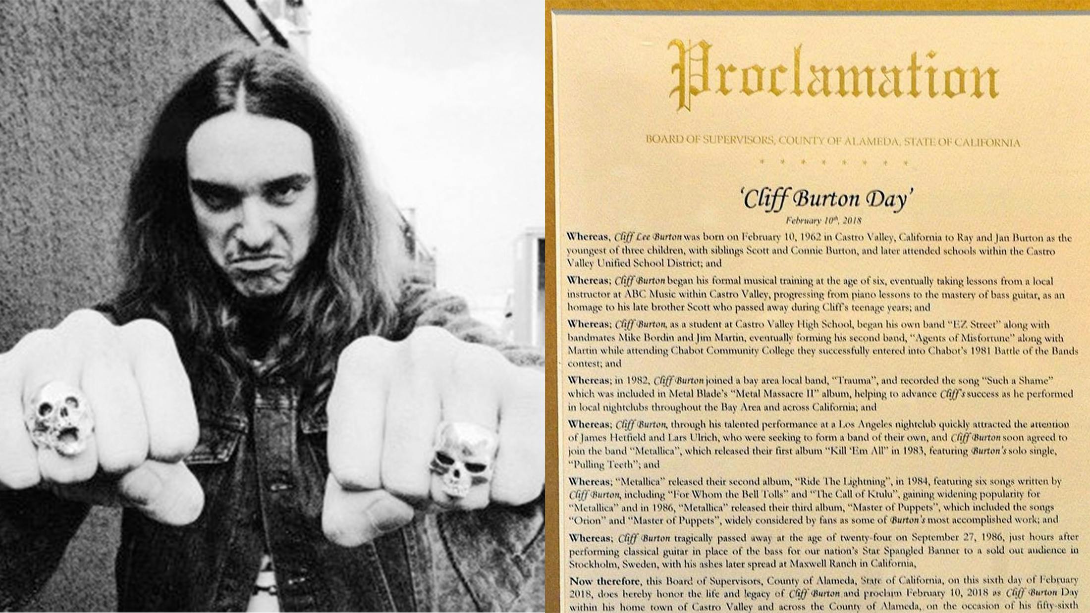 Late Metallica Bassist Cliff Burton To Be Celebrated With ‘Cliff Burton Day’ In His Hometown