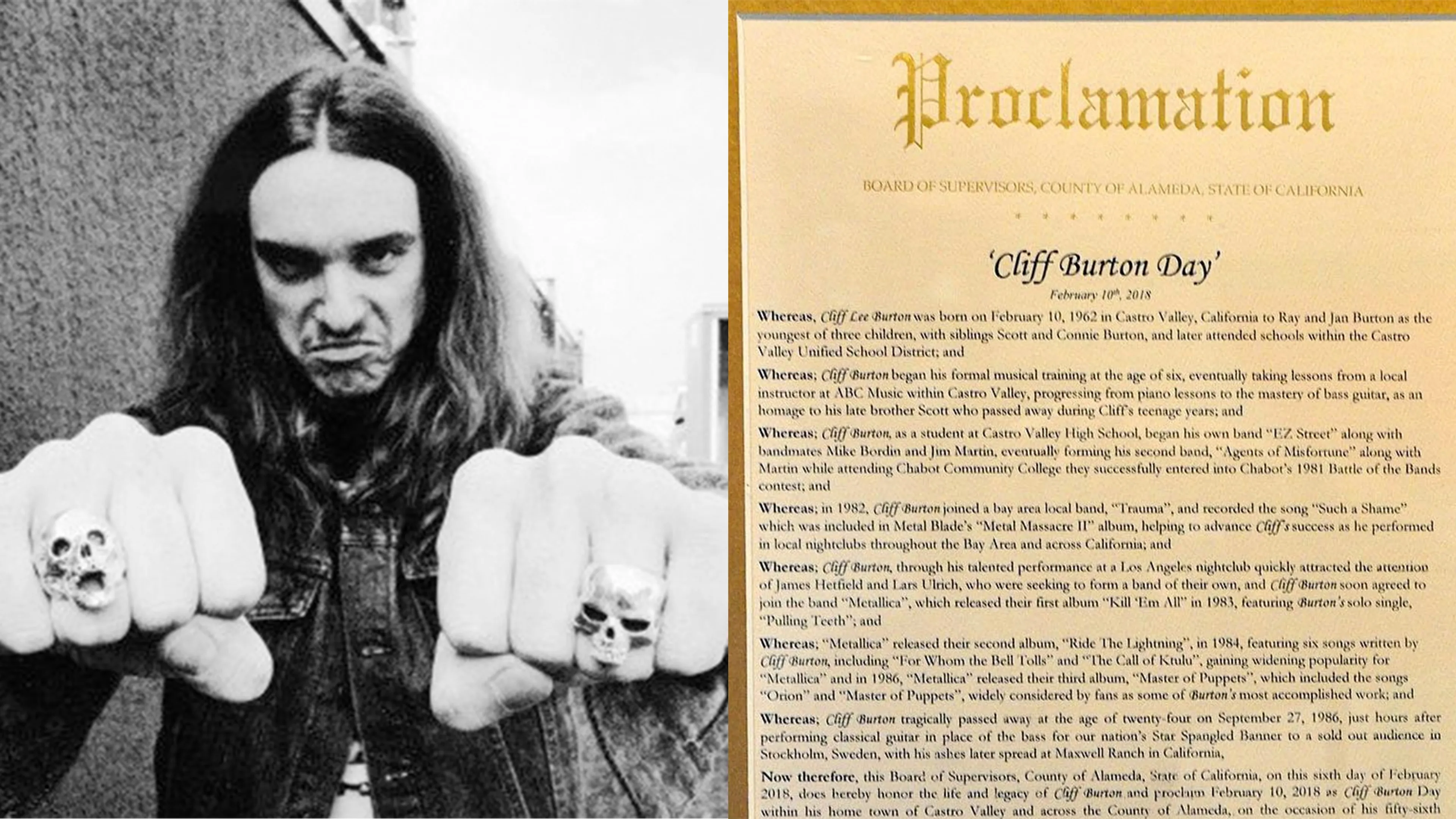 Late Metallica Bassist Cliff Burton To Be Celebrated With ‘Cliff Burton Day’ In His Hometown